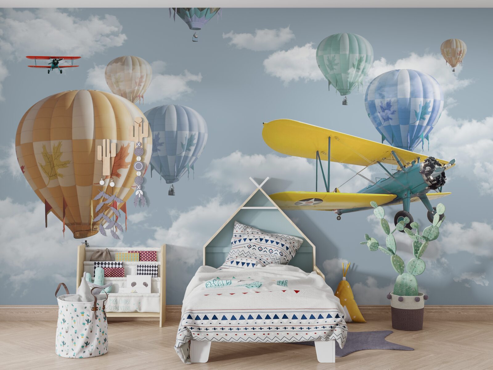 Fototapeta balóny a lietadlá vo vzduchu