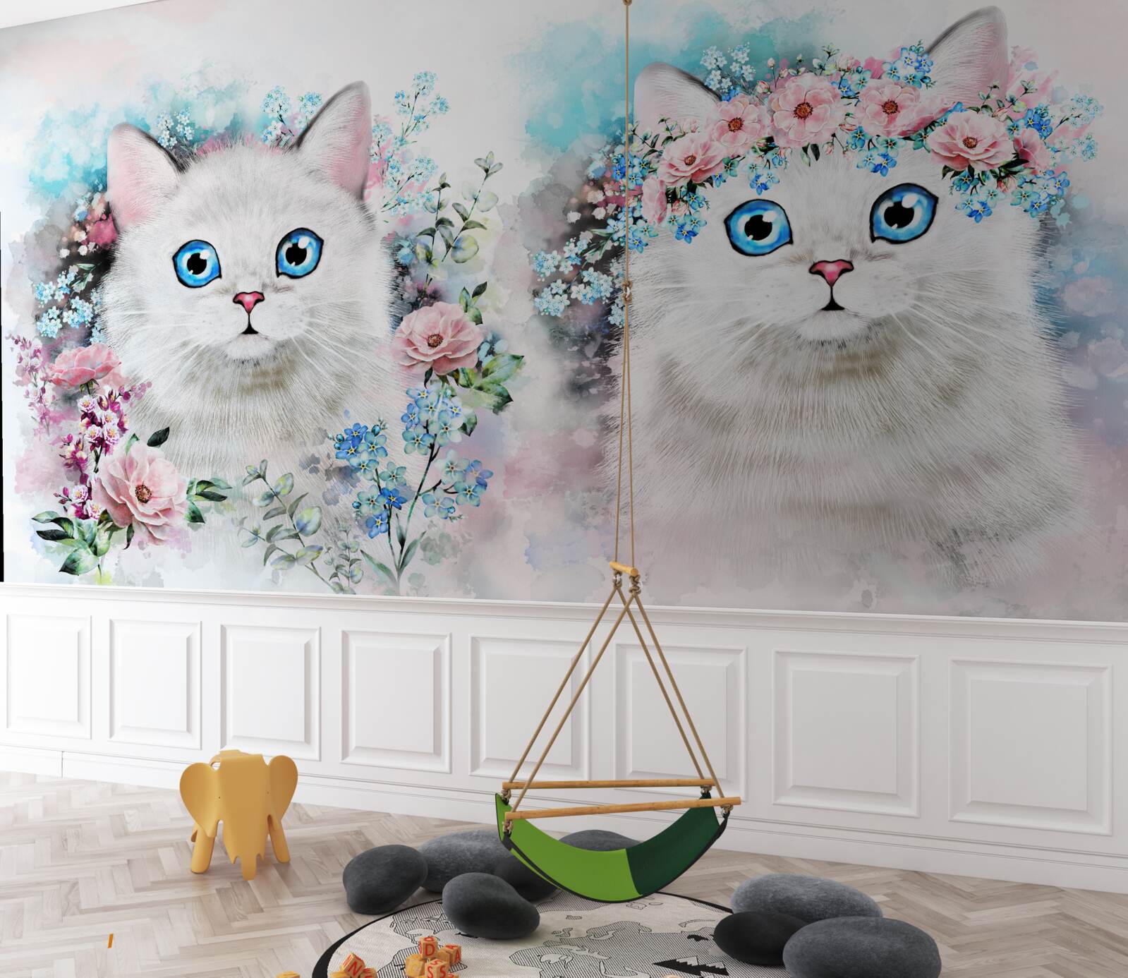 Fototapeta Marcové mačky obklopené kvetmi