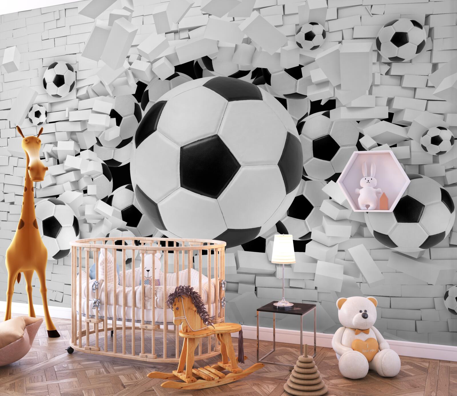 Fototapeta veľké množstvo futbalových lôpt