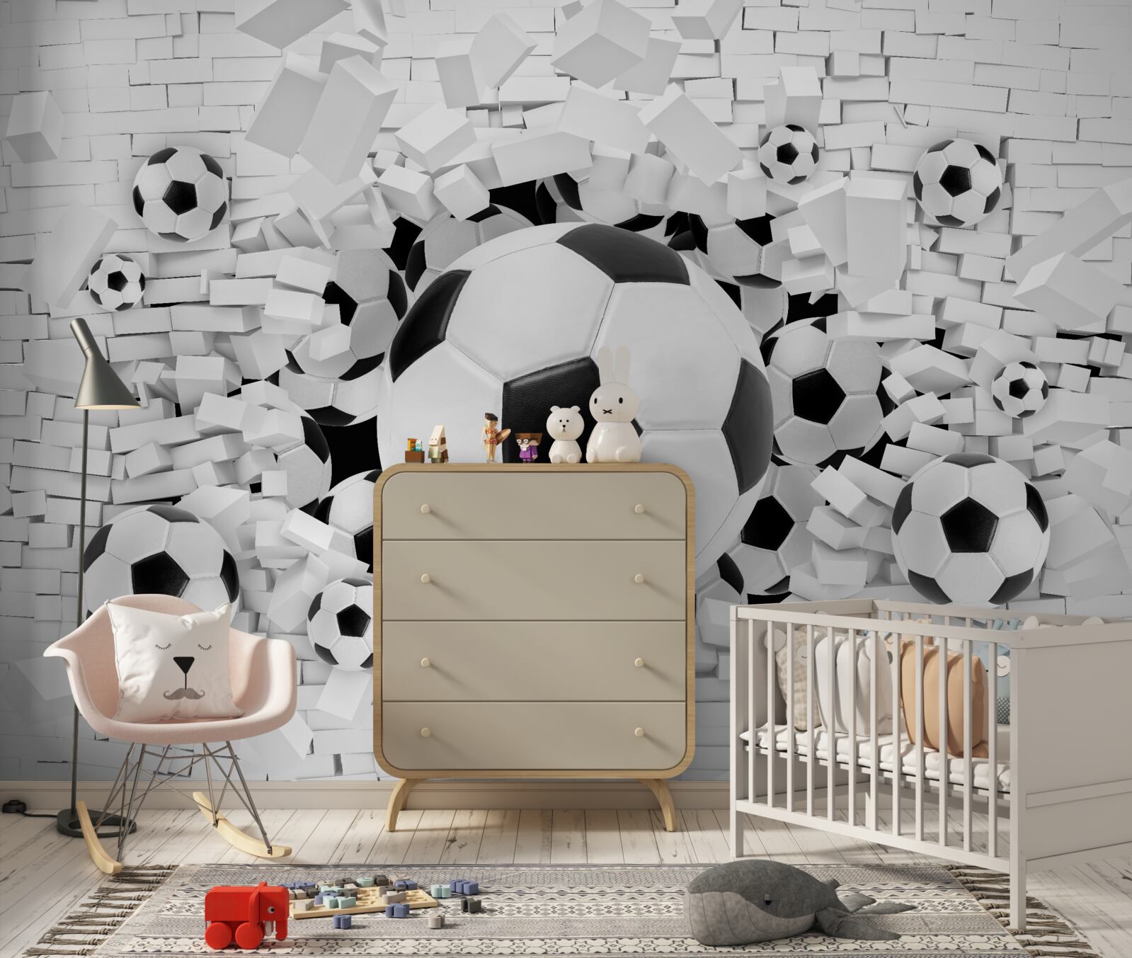 Fototapeta veľké množstvo futbalových lôpt