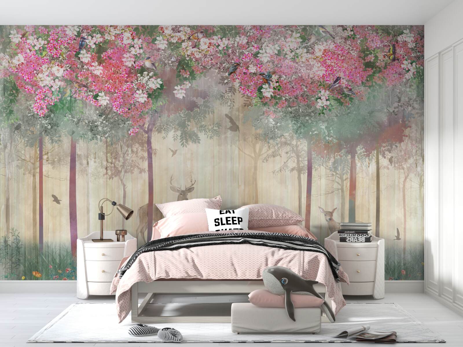 Fototapeta záhrada, kde svieti jelene