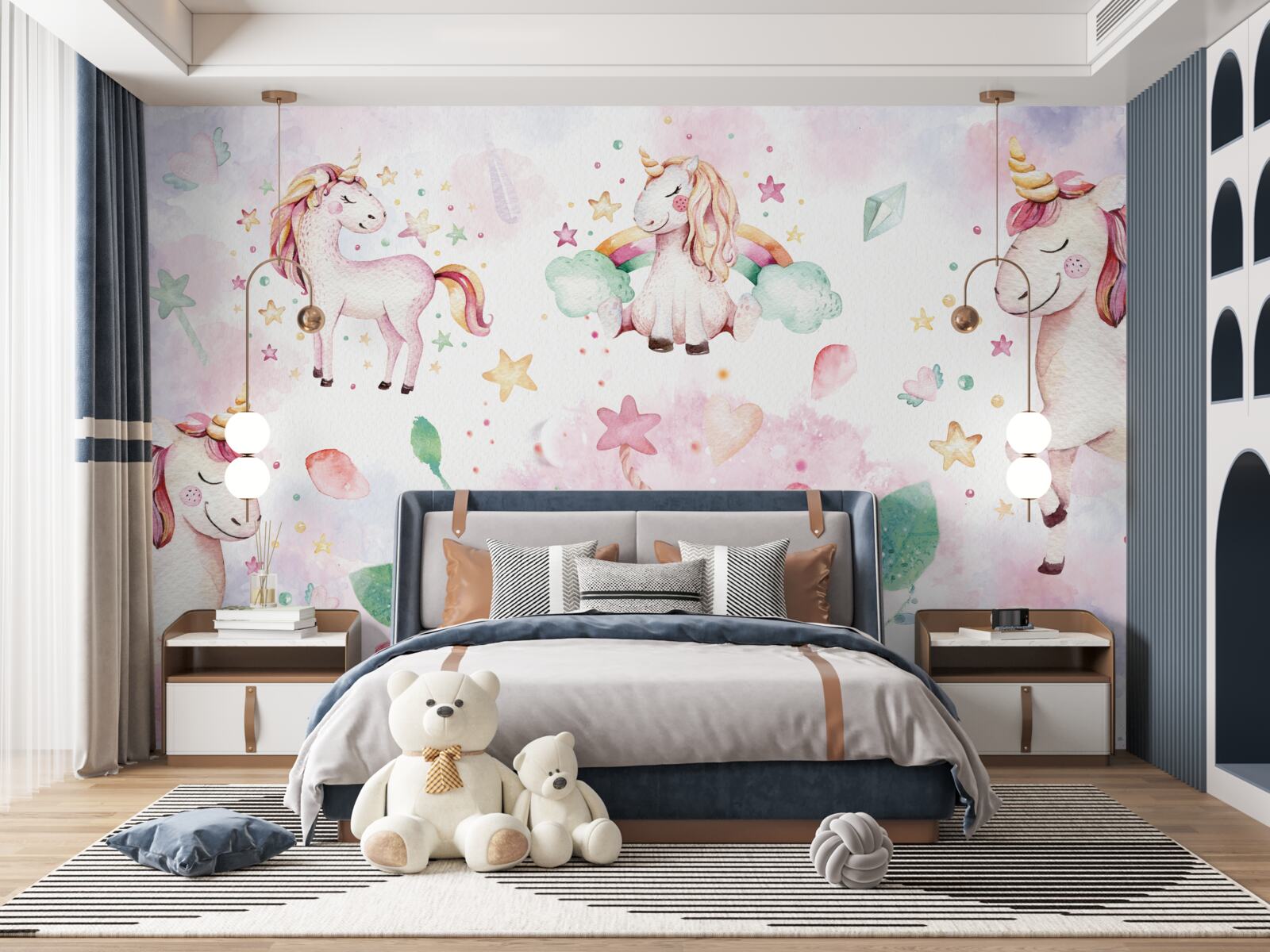 Fototapeta jednorožce medzi kvetmi