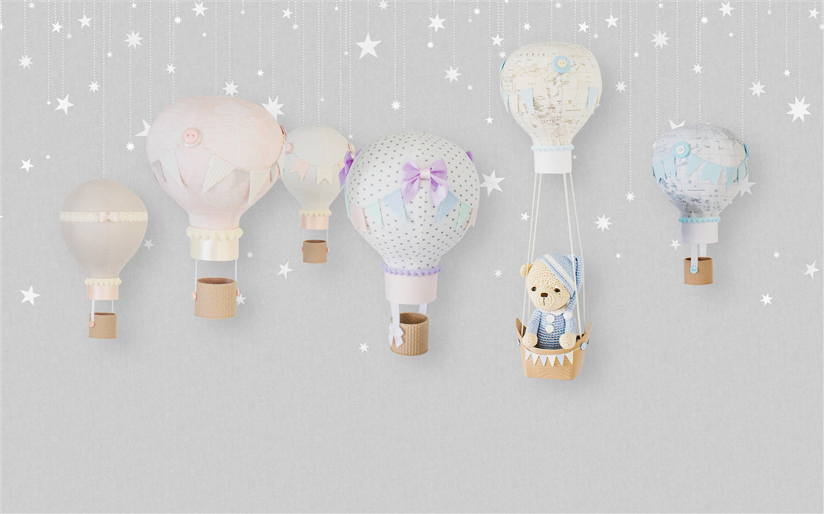 Fototapeta mäkký plyšový medvedík v balóne