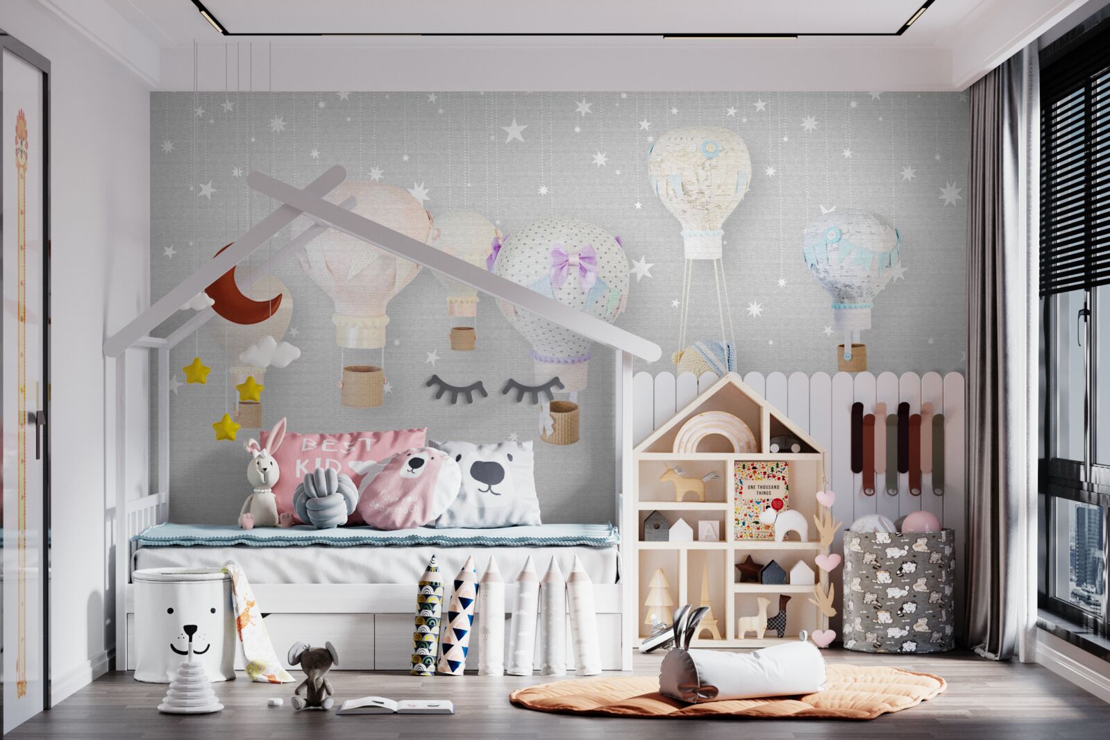 Fototapeta mäkký plyšový medvedík v balóne