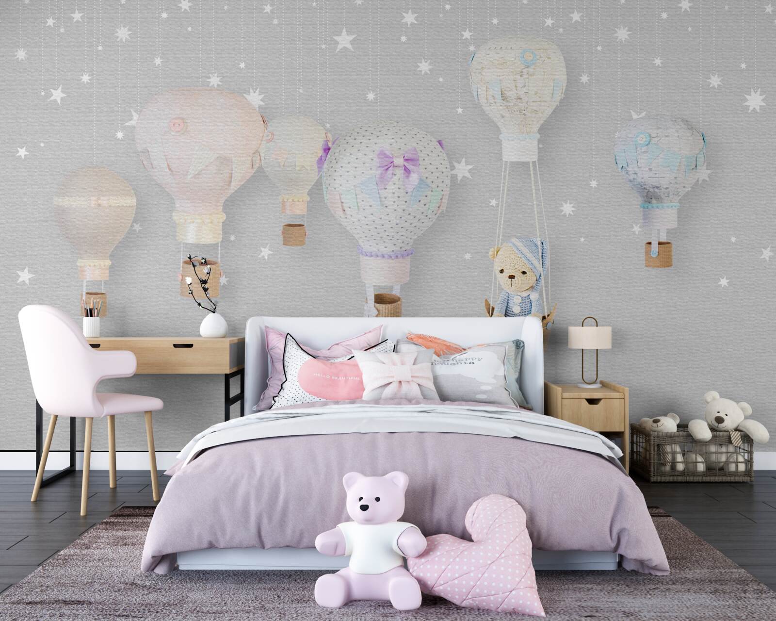 Fototapeta mäkký plyšový medvedík v balóne