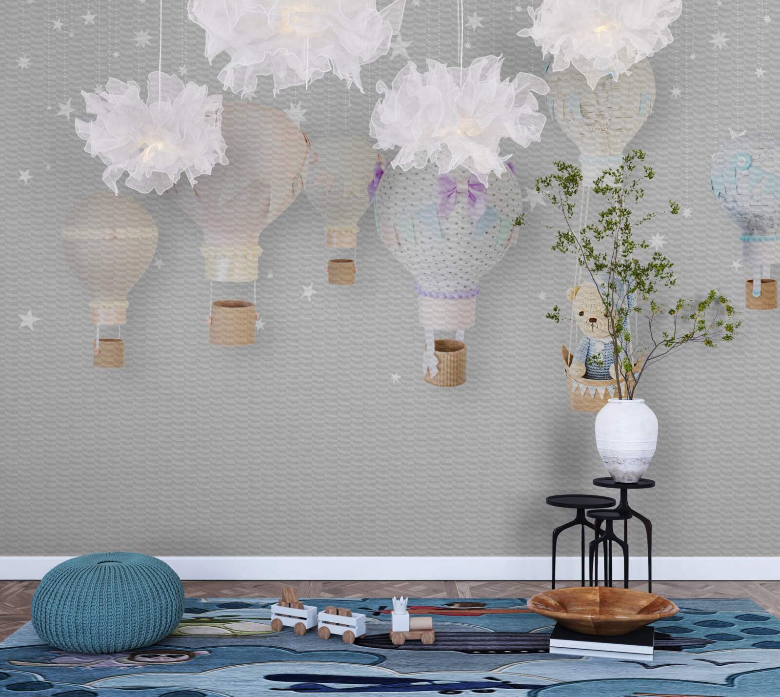 Fototapeta mäkký plyšový medvedík v balóne