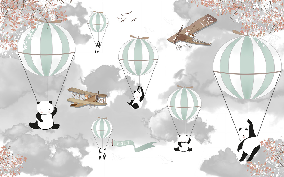 Fototapeta pandy a balóny