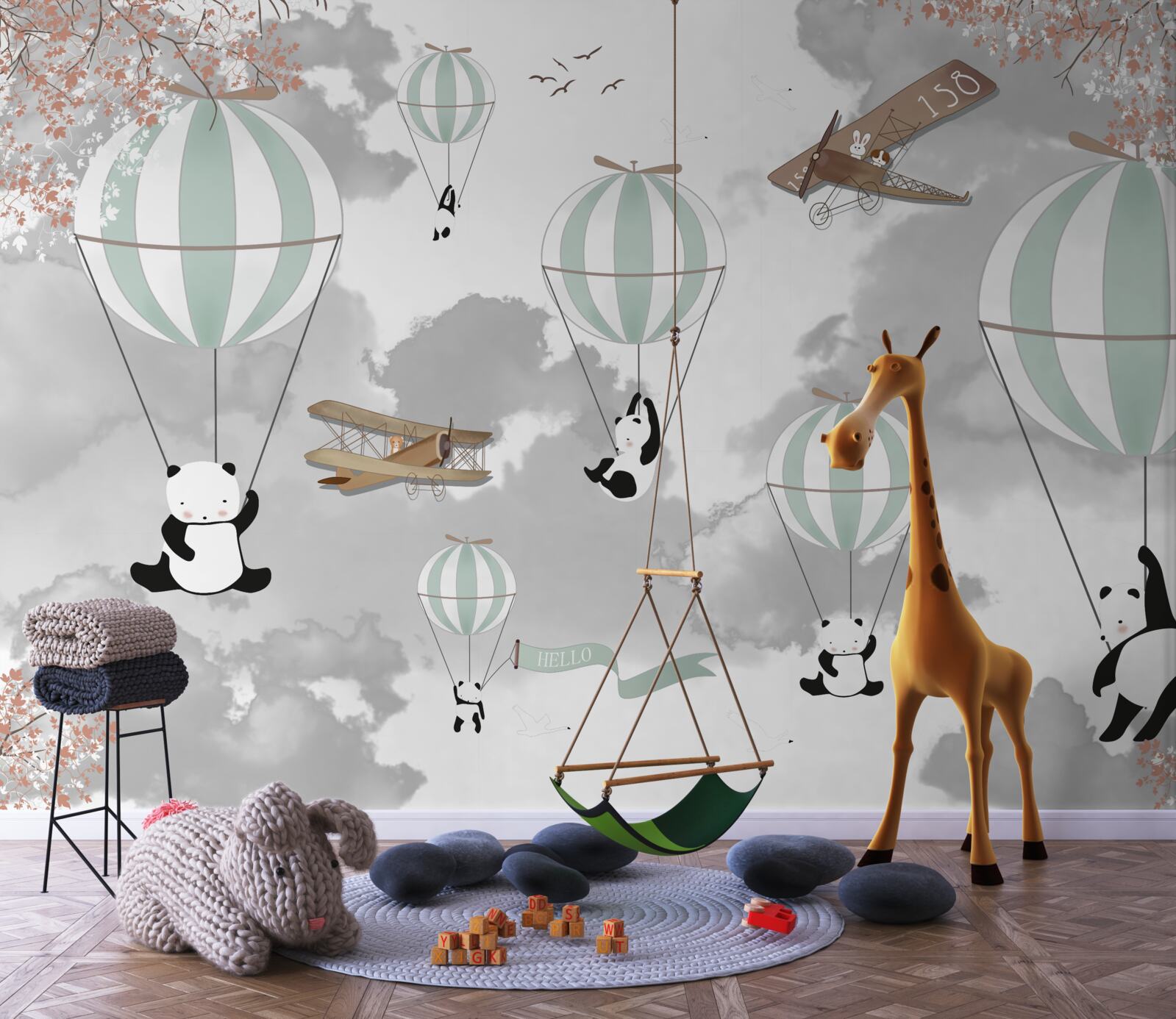 Fototapeta pandy a balóny