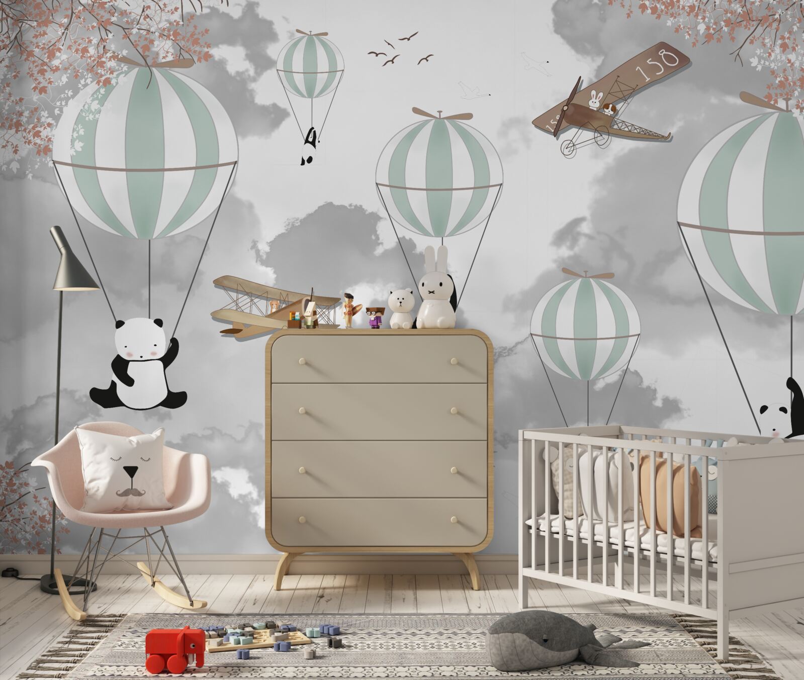 Fototapeta pandy a balóny