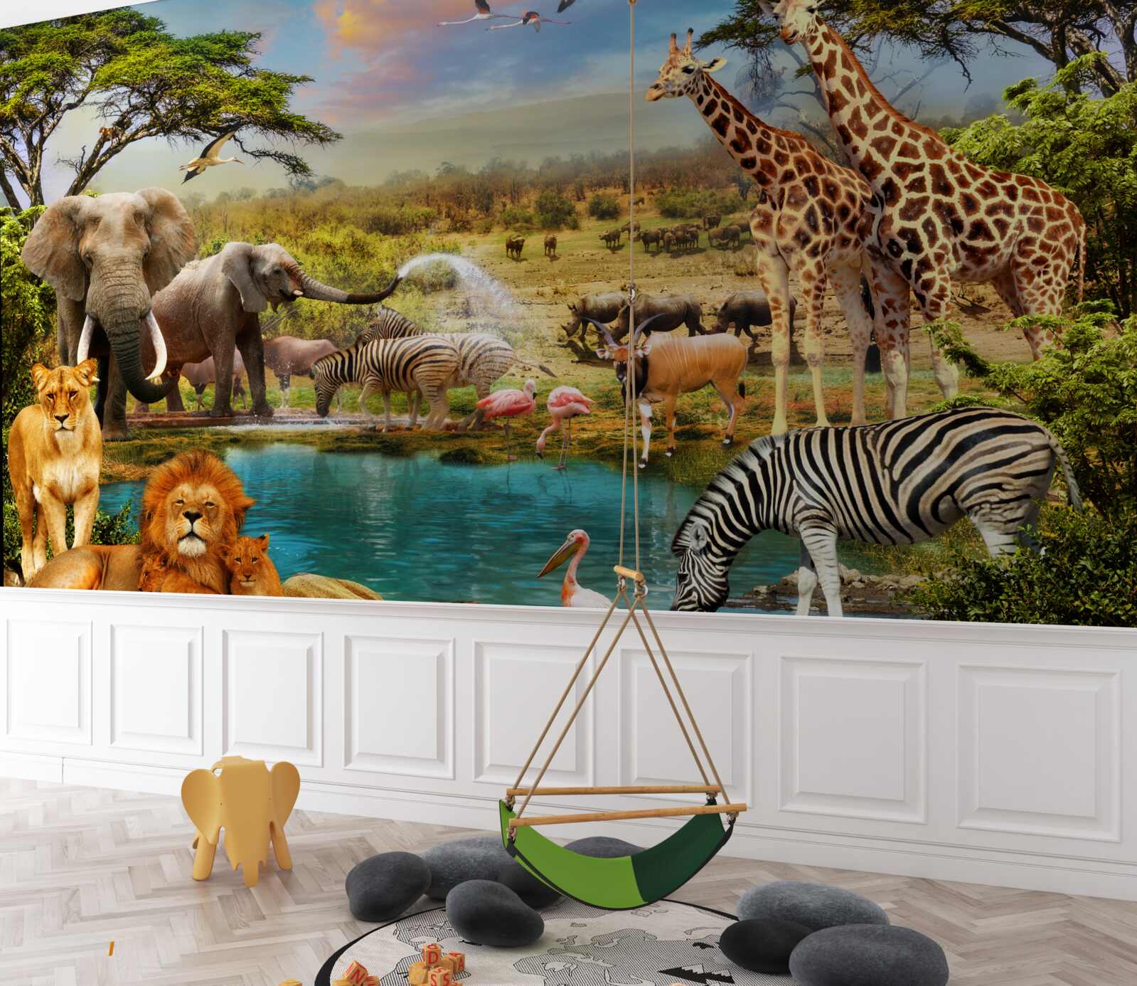 Fototapeta napájadlo s africkými zvieratami