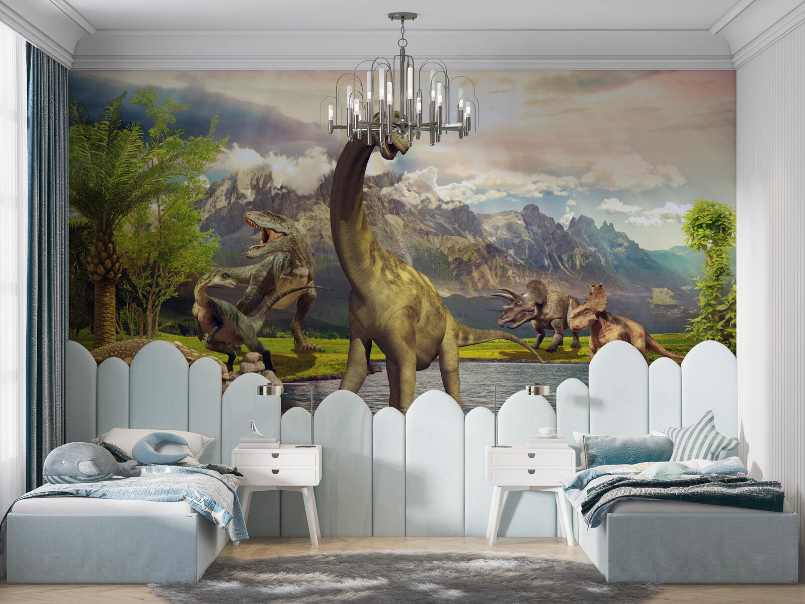 Fototapeta Pri jazierku sa objavili dinosaury