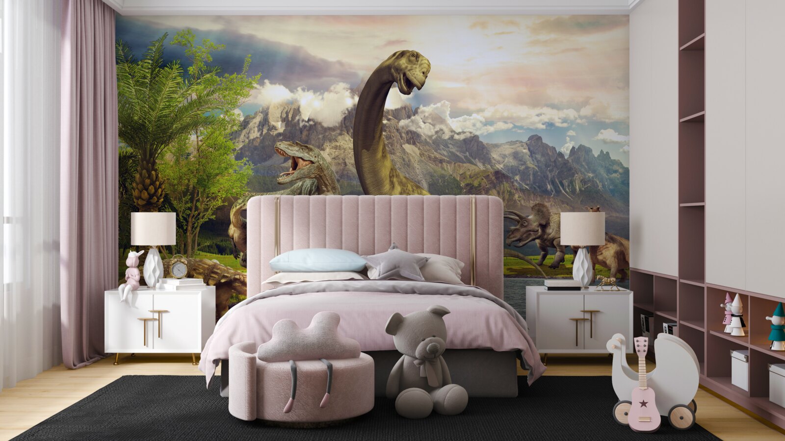 Fototapeta Pri jazierku sa objavili dinosaury