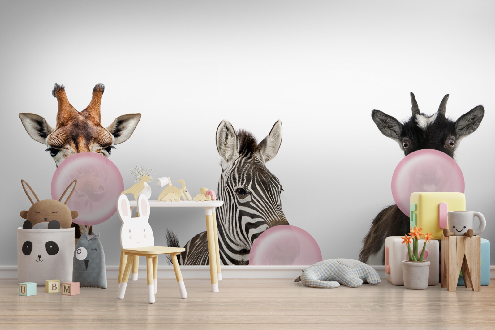 Fototapeta tvory vytvárajú bublinu pomocou žuvačky