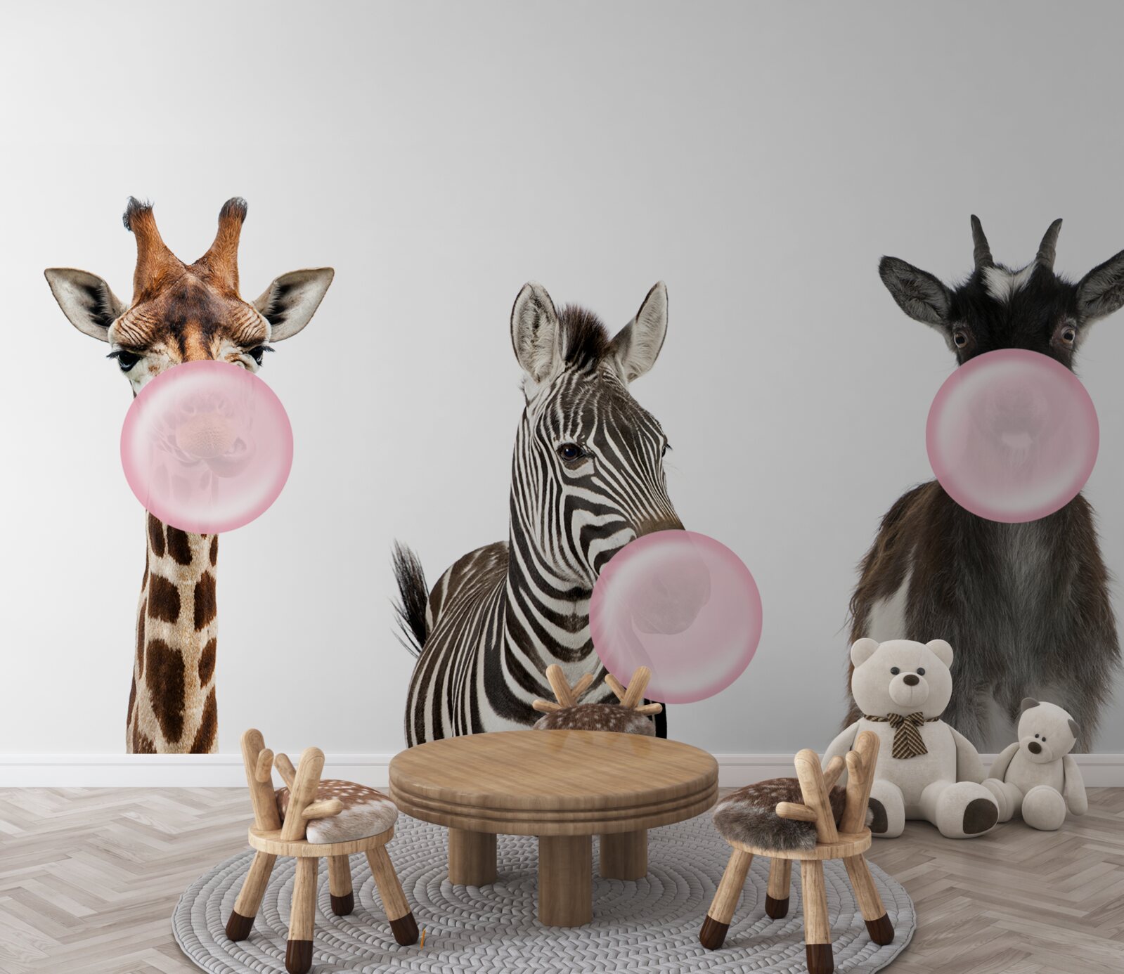 Fototapeta tvory vytvárajú bublinu pomocou žuvačky