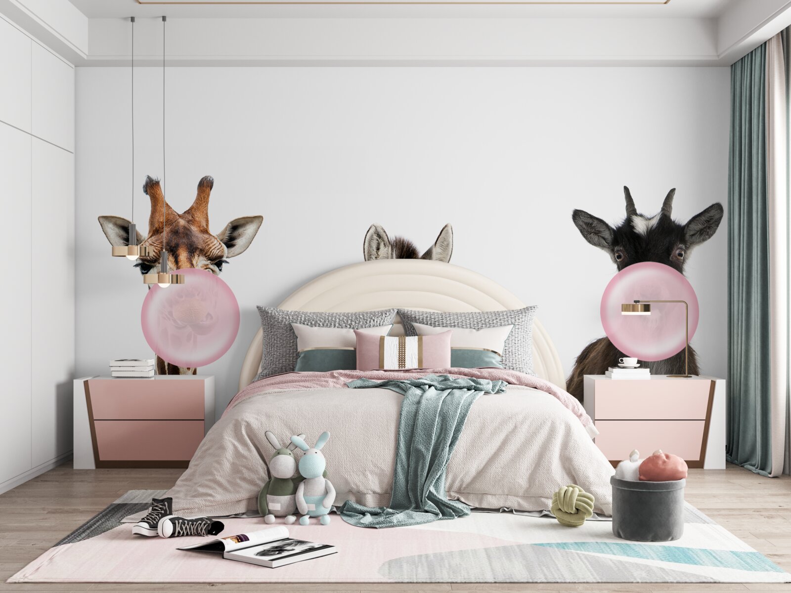 Fototapeta tvory vytvárajú bublinu pomocou žuvačky