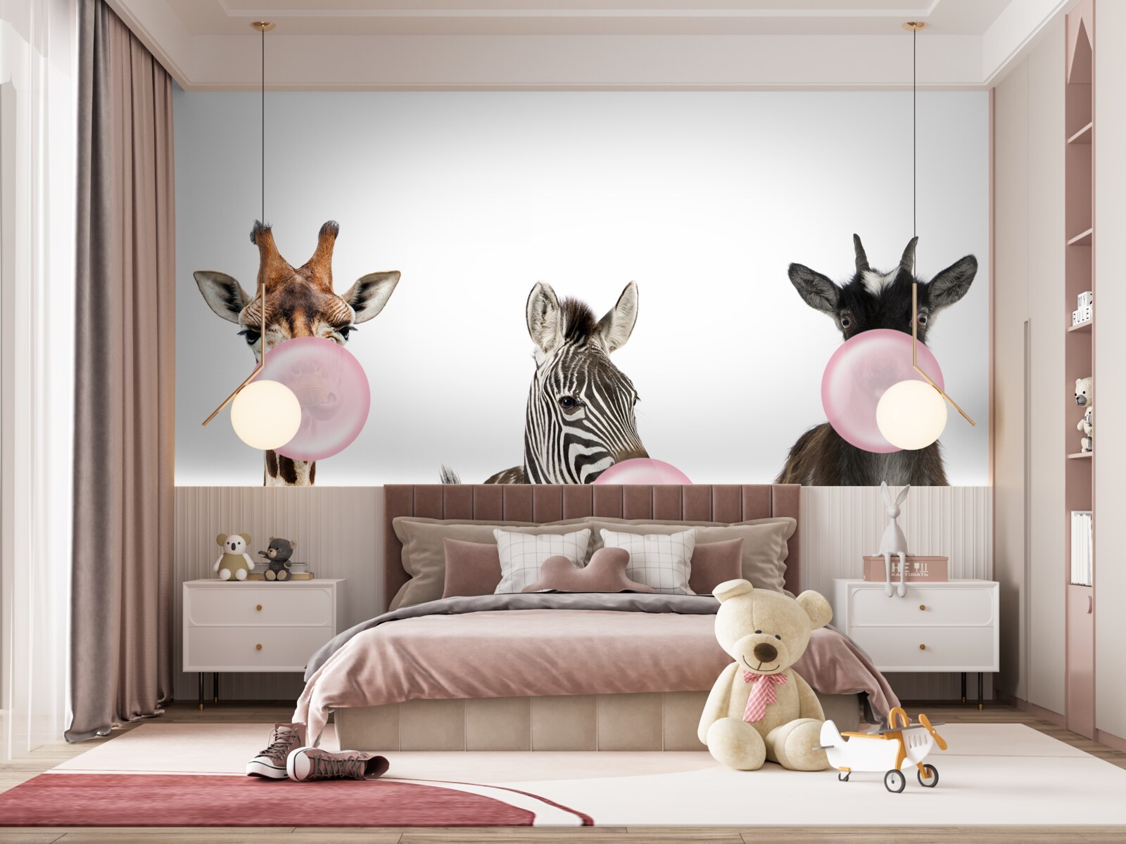 Fototapeta tvory vytvárajú bublinu pomocou žuvačky