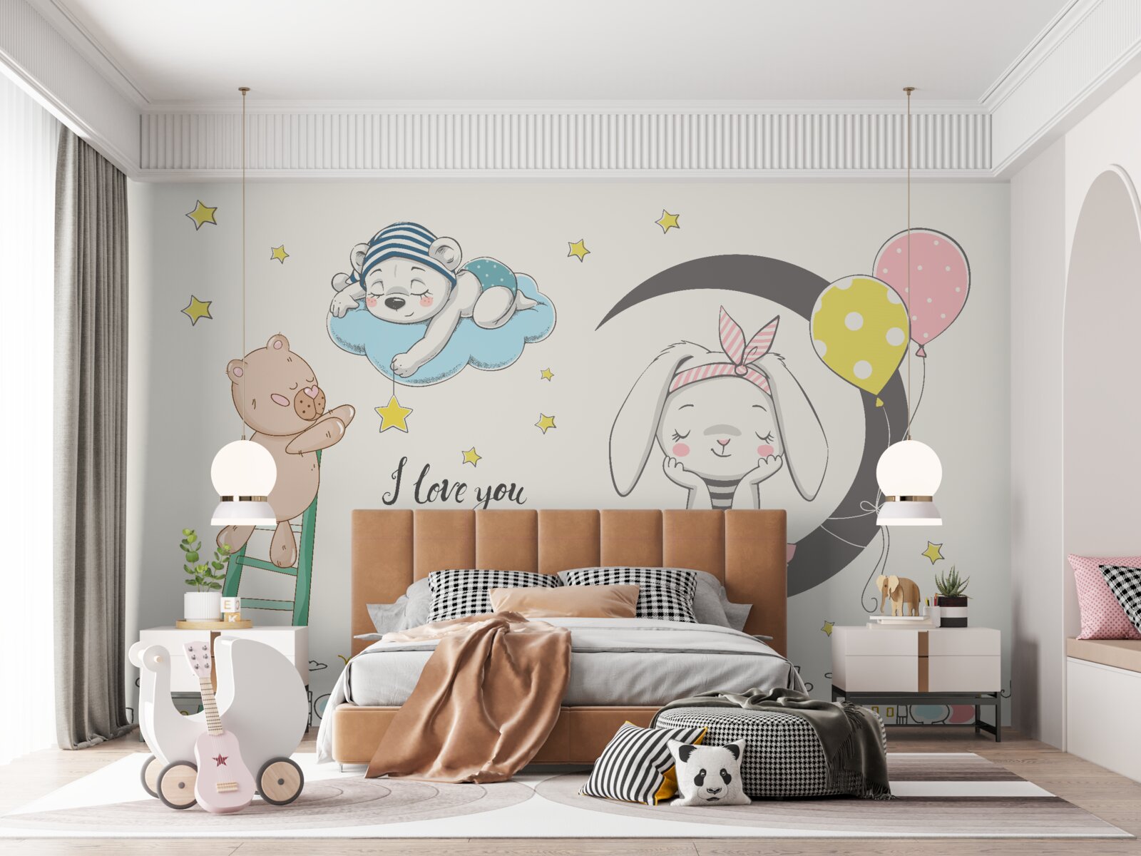 Fototapeta zvieratá nad mestom v tme noci