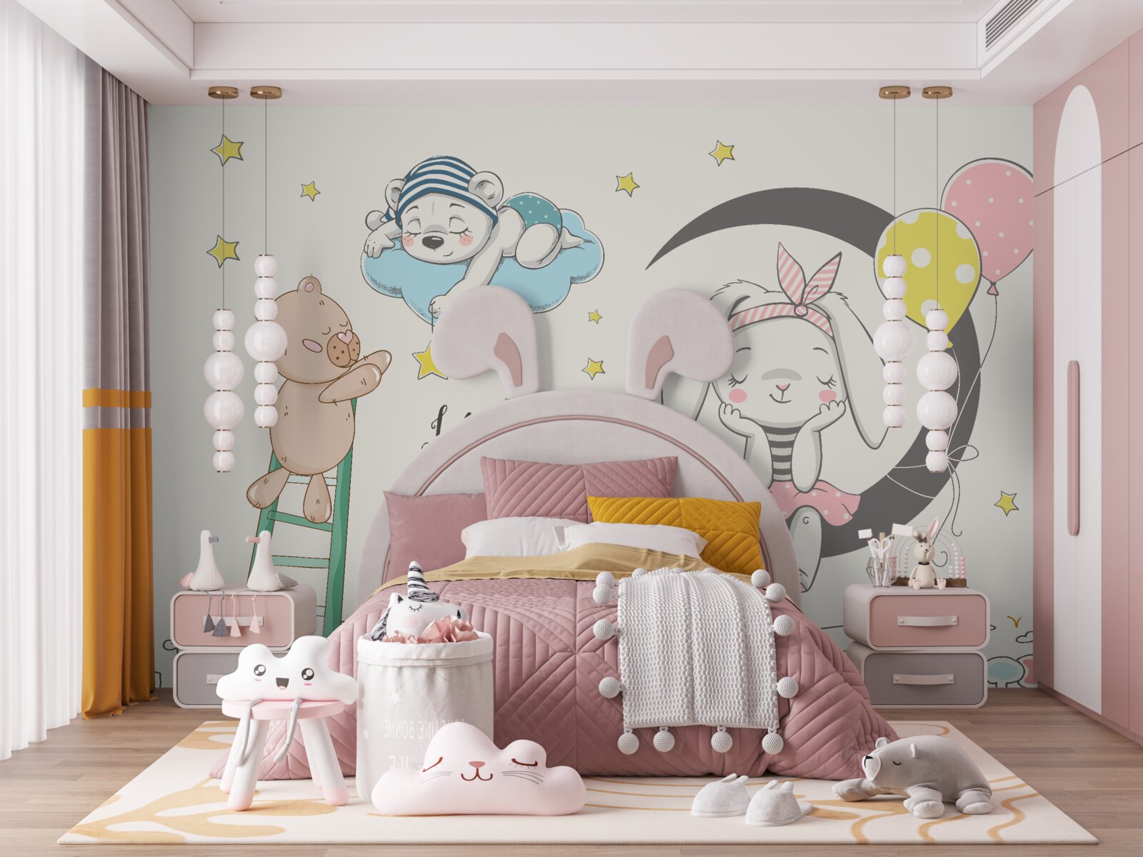 Fototapeta zvieratá nad mestom v tme noci