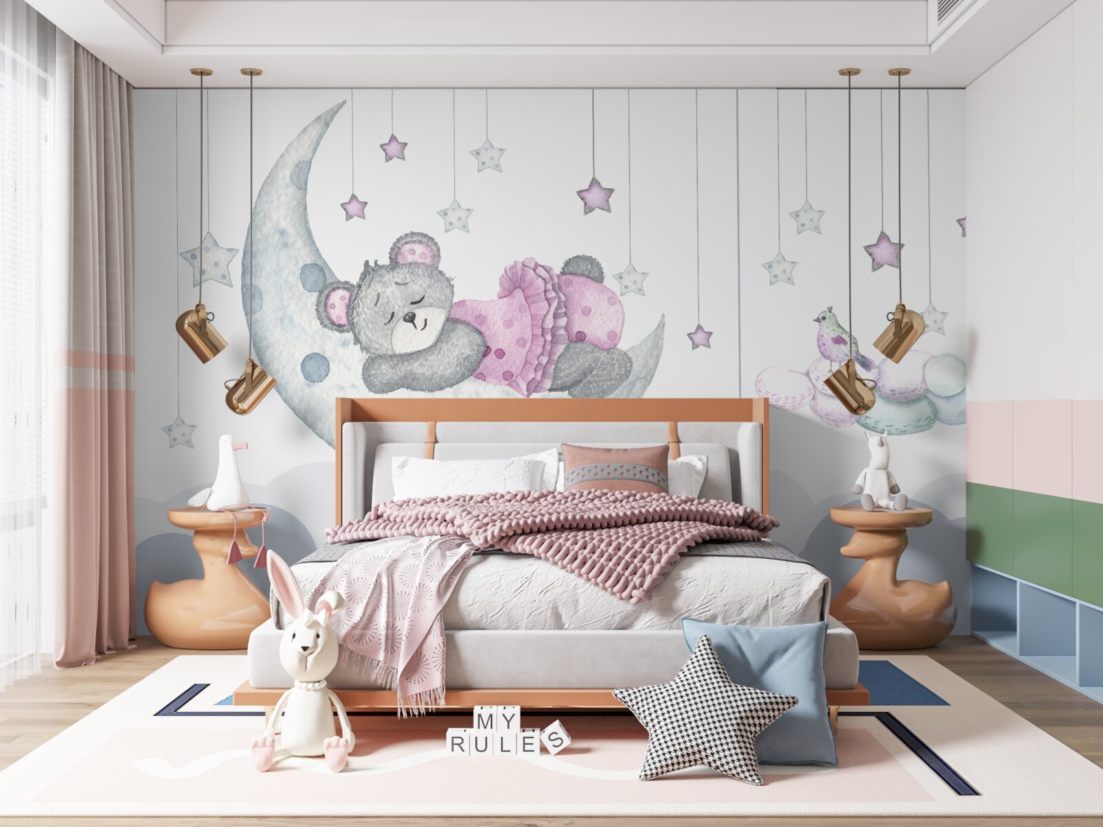 Fototapeta roztomilé medvieďa na satelite Zeme