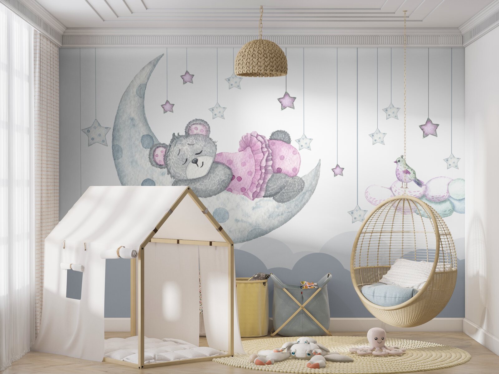 Fototapeta roztomilé medvieďa na satelite Zeme