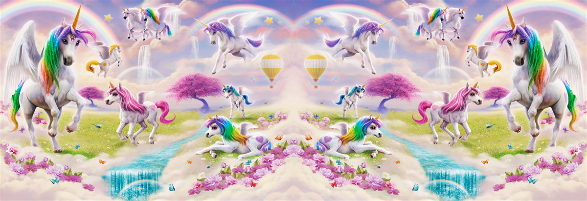 Fototapeta jednorožce s lesklou dúhovou srsťou ako z rozprávky