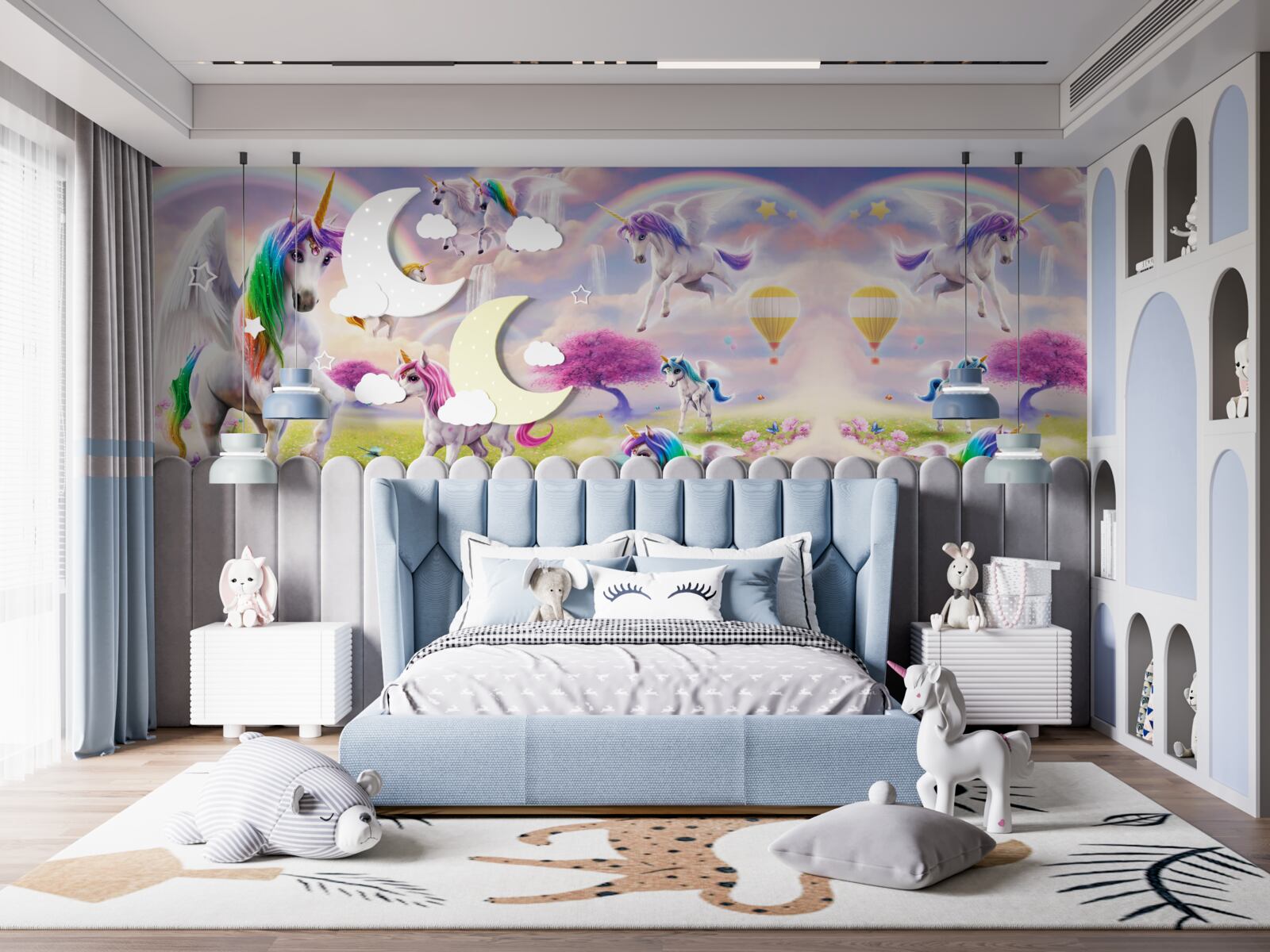 Fototapeta jednorožce s lesklou dúhovou srsťou ako z rozprávky