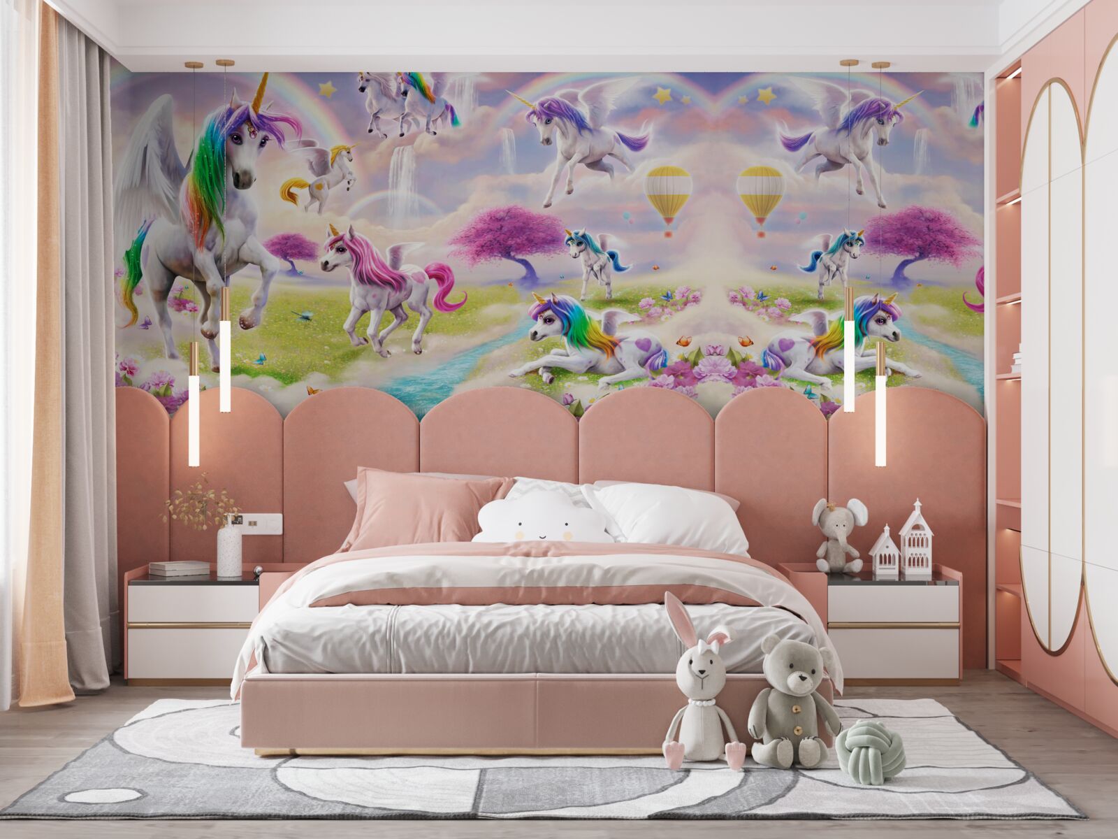 Fototapeta jednorožce s lesklou dúhovou srsťou ako z rozprávky