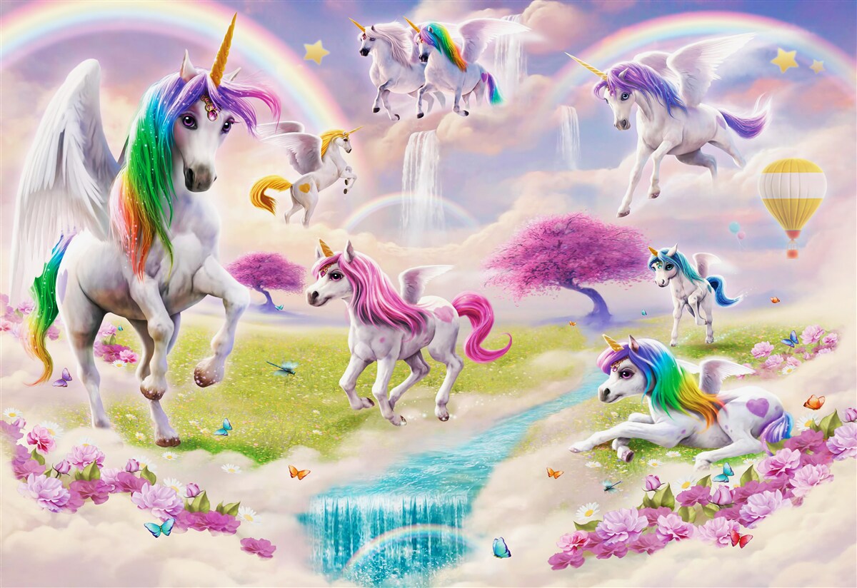 Fototapeta magické jednorožce na lesnej čistinke