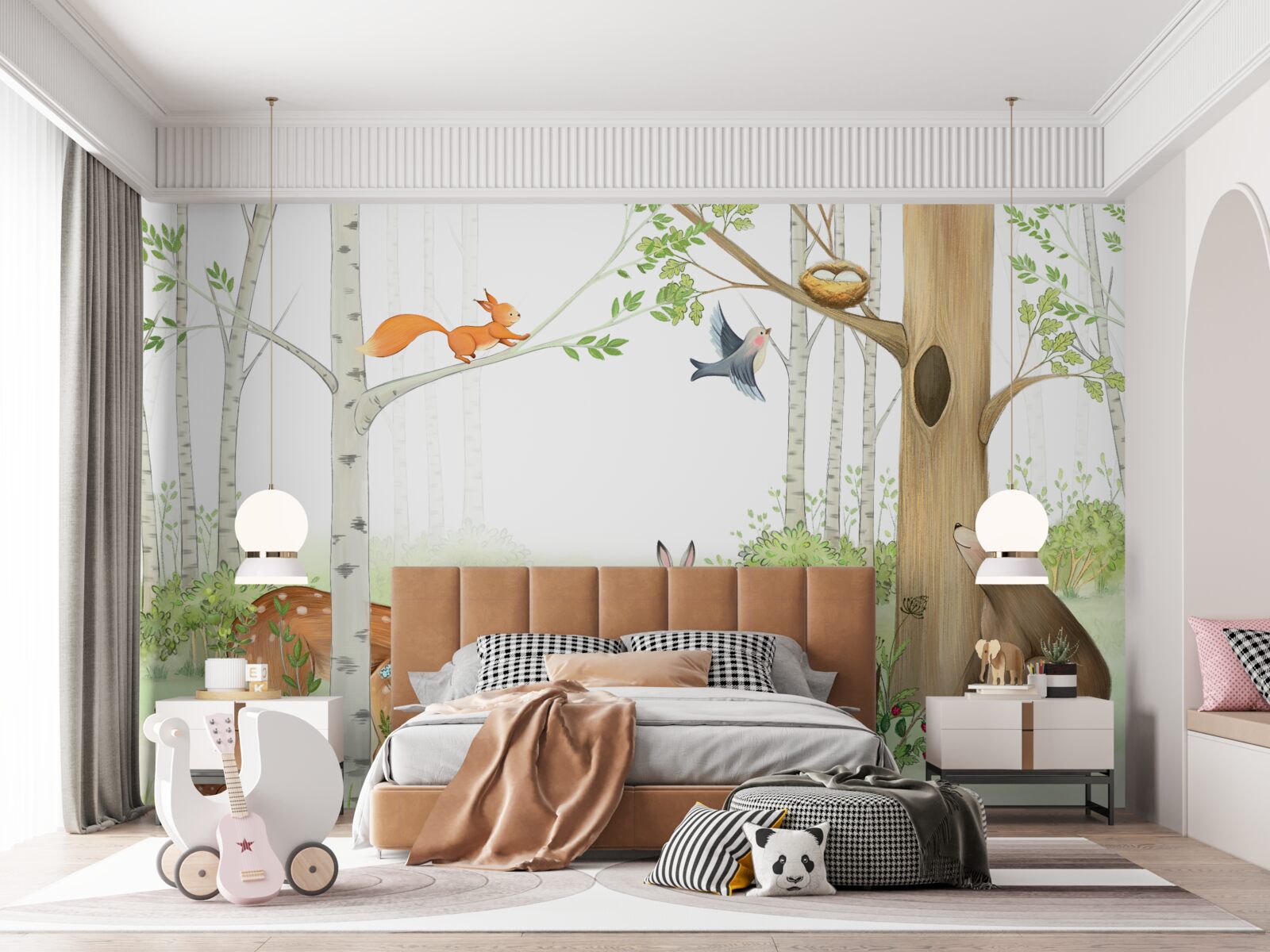 Fototapeta zvieratá v lese sú na jar plné života