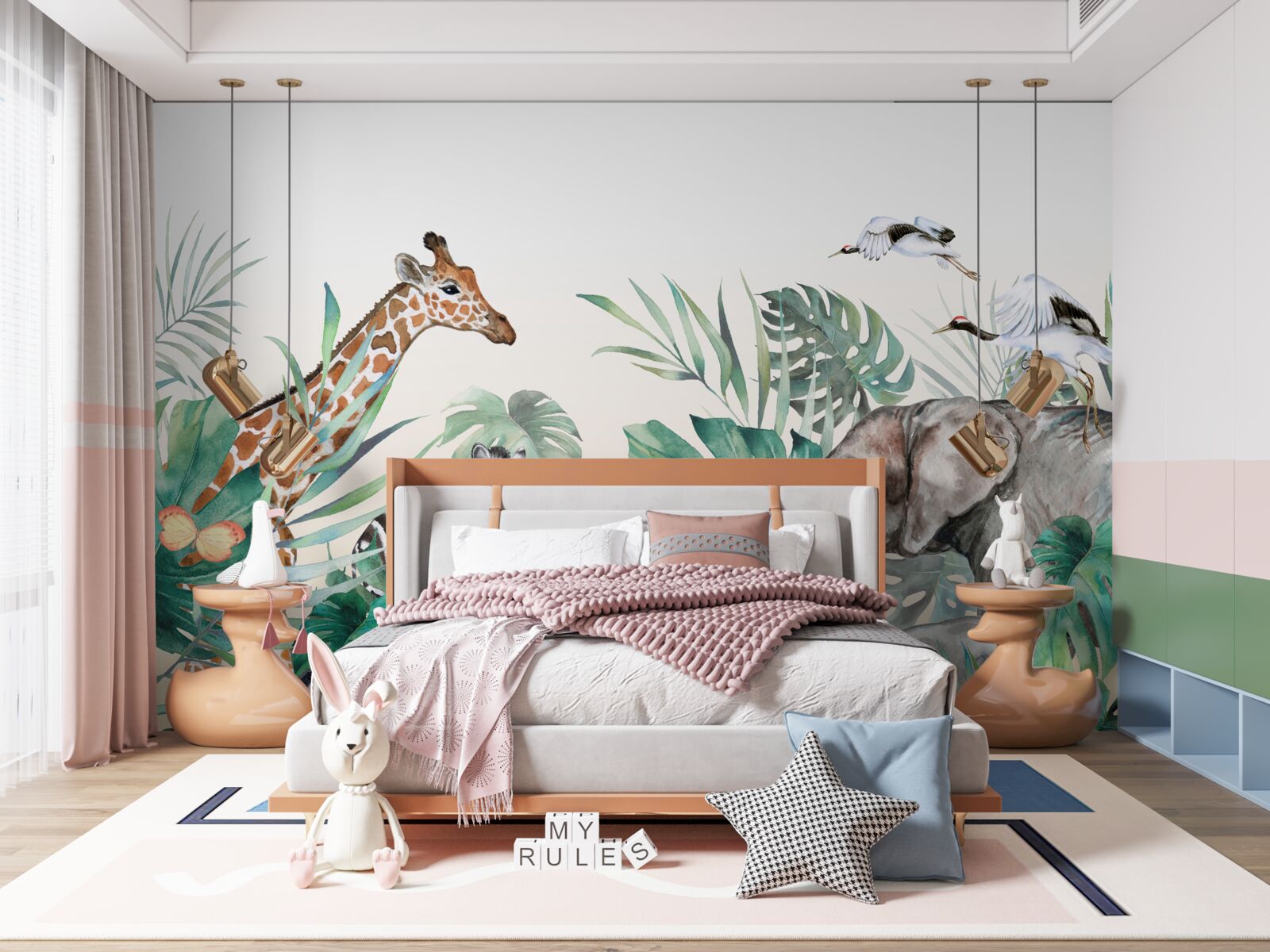 Fototapeta Africké zvieratá medzi listami