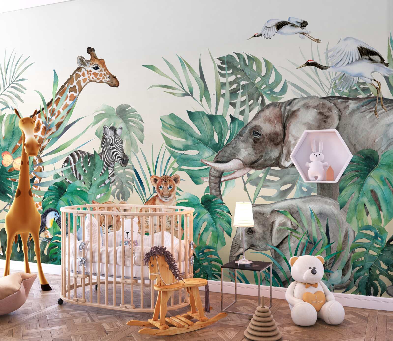 Fototapeta Africké zvieratá medzi listami