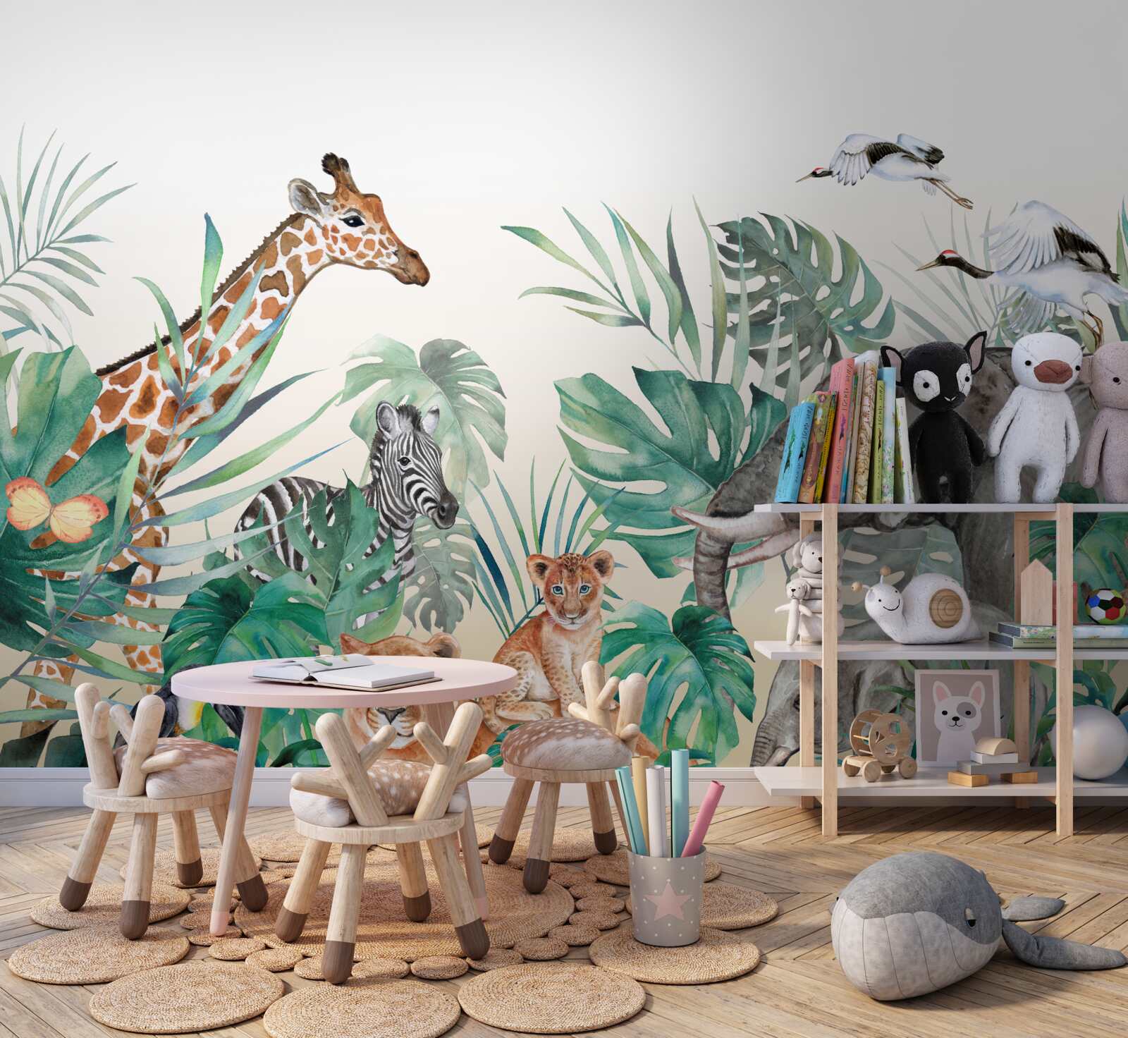 Fototapeta Africké zvieratá medzi listami