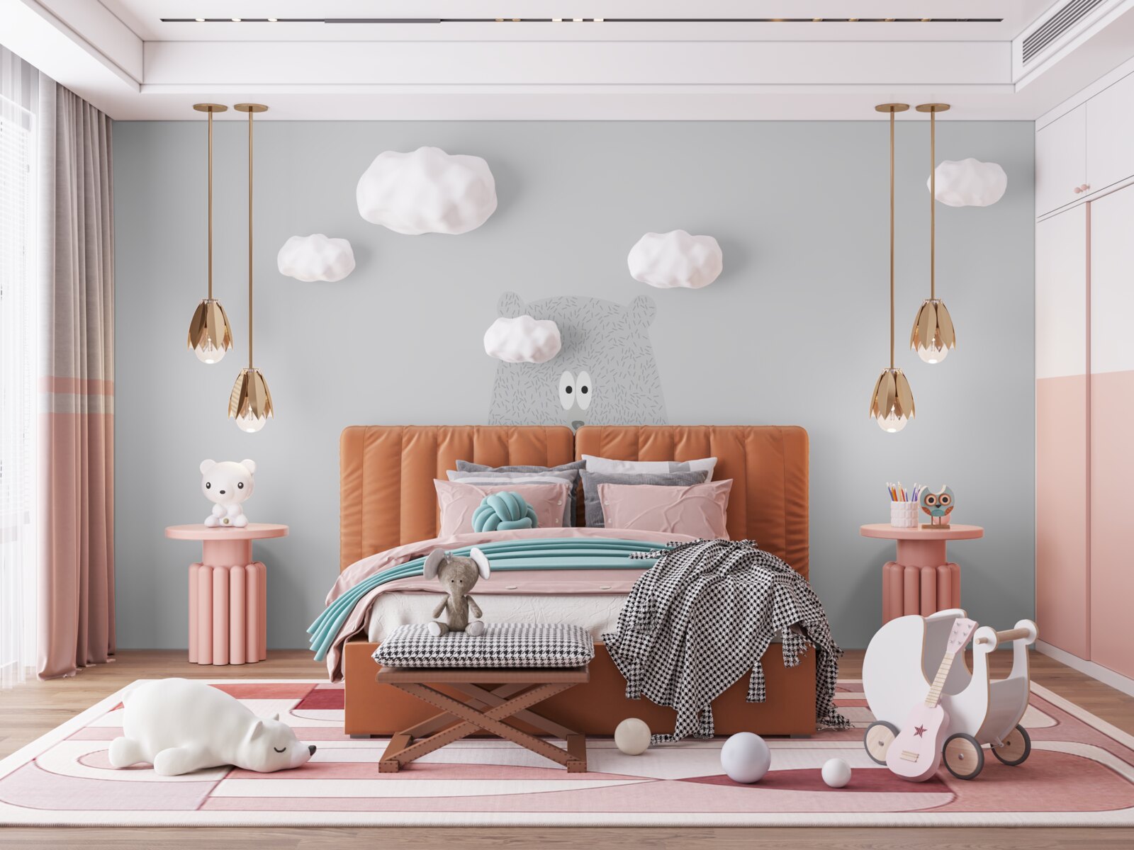 Fototapeta sivé medvede na obyčajnom sivom pozadí