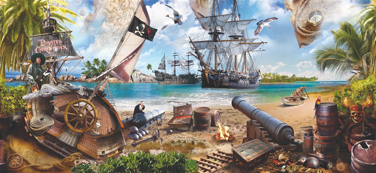 Fototapeta ostrovné a pirátske lode