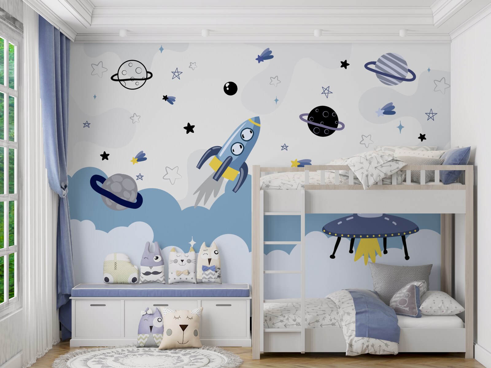 Fototapeta vesmírne lode plávajúce vo vesmíre