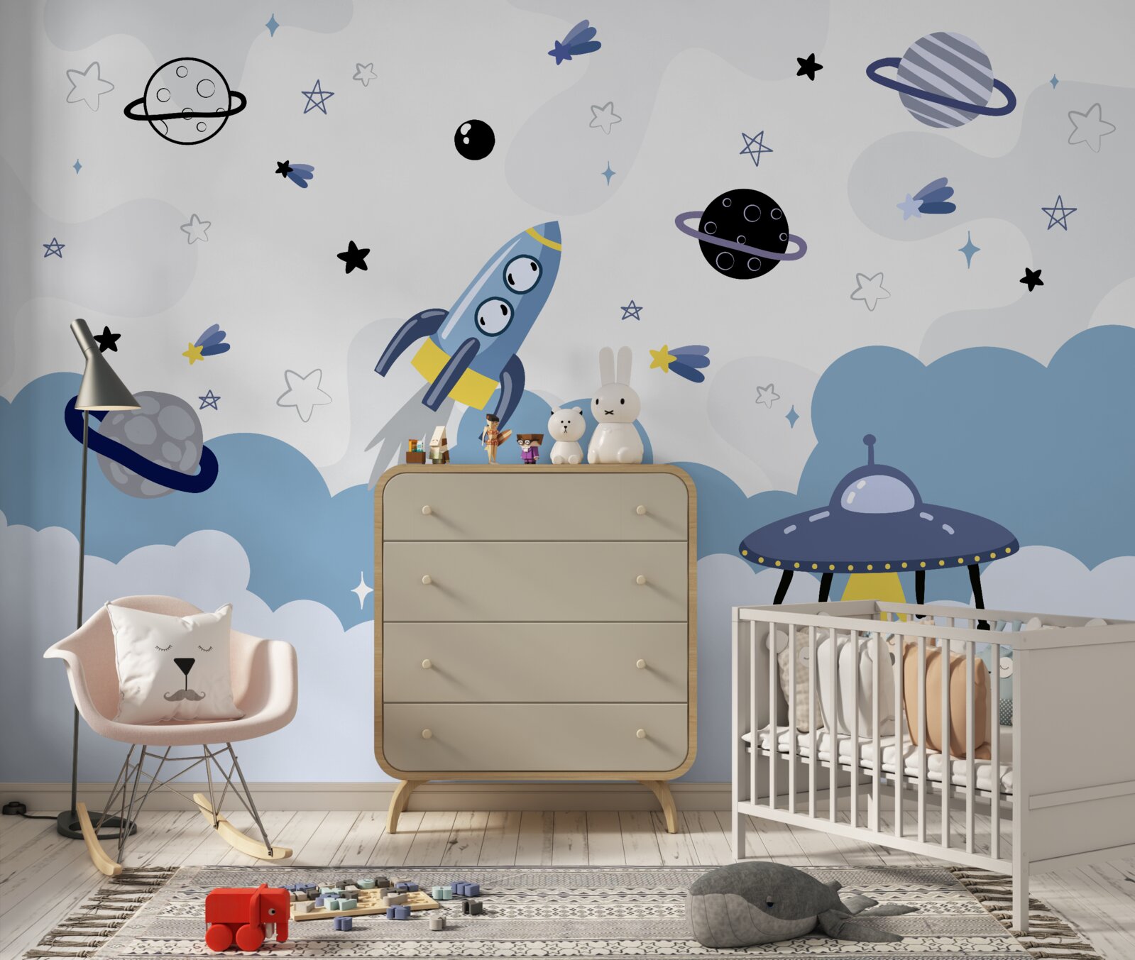 Fototapeta vesmírne lode plávajúce vo vesmíre