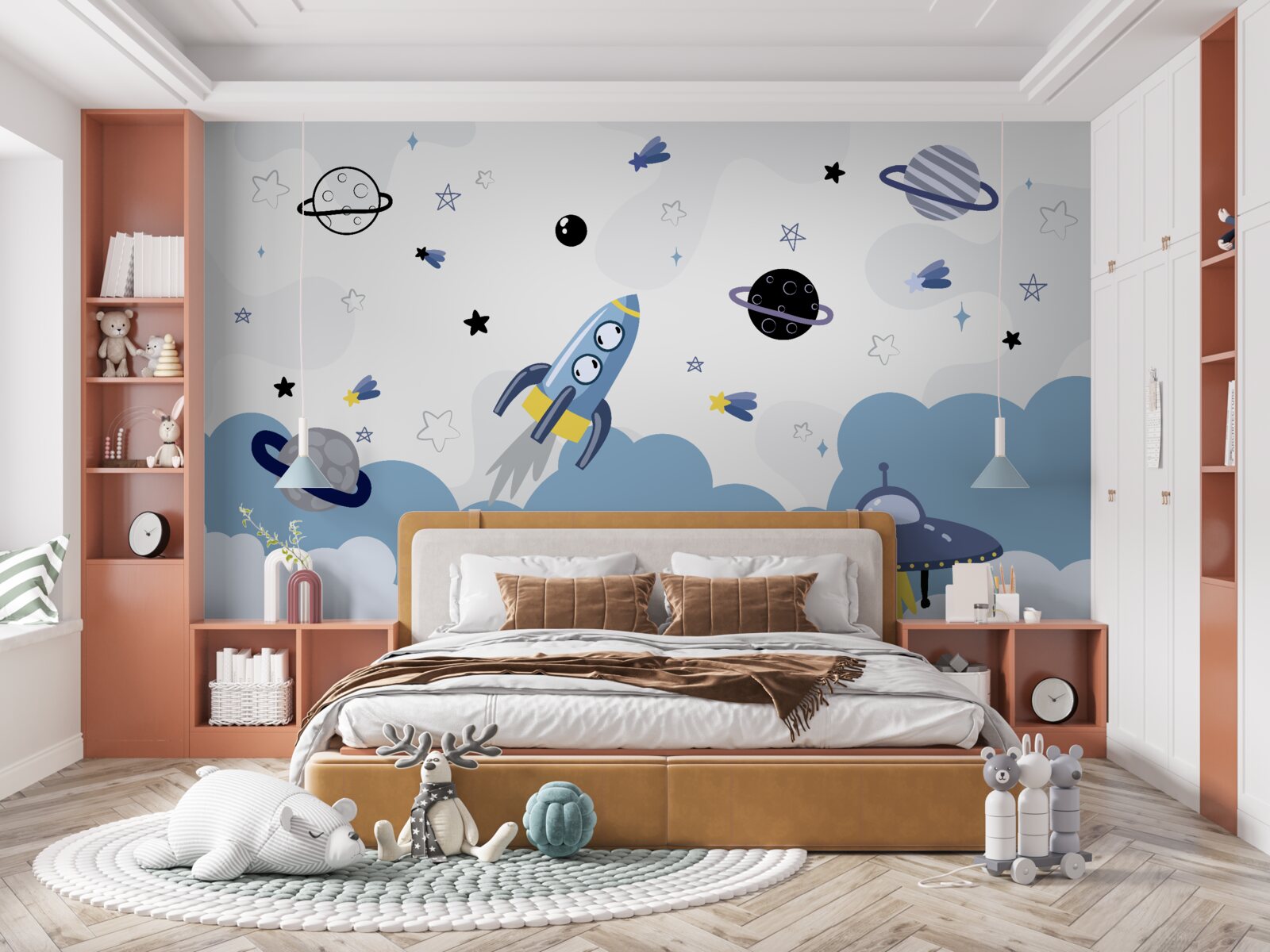 Fototapeta vesmírne lode plávajúce vo vesmíre