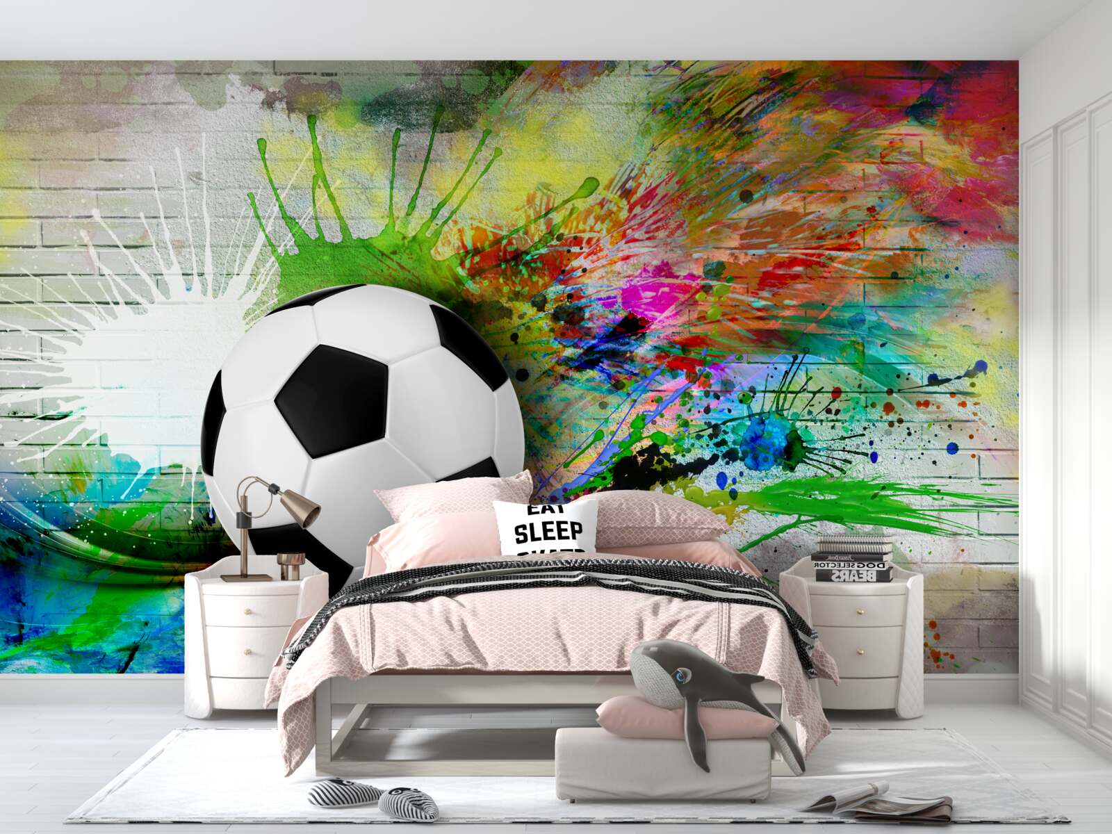 Fototapeta jas pozadia je zdôraznený futbalom