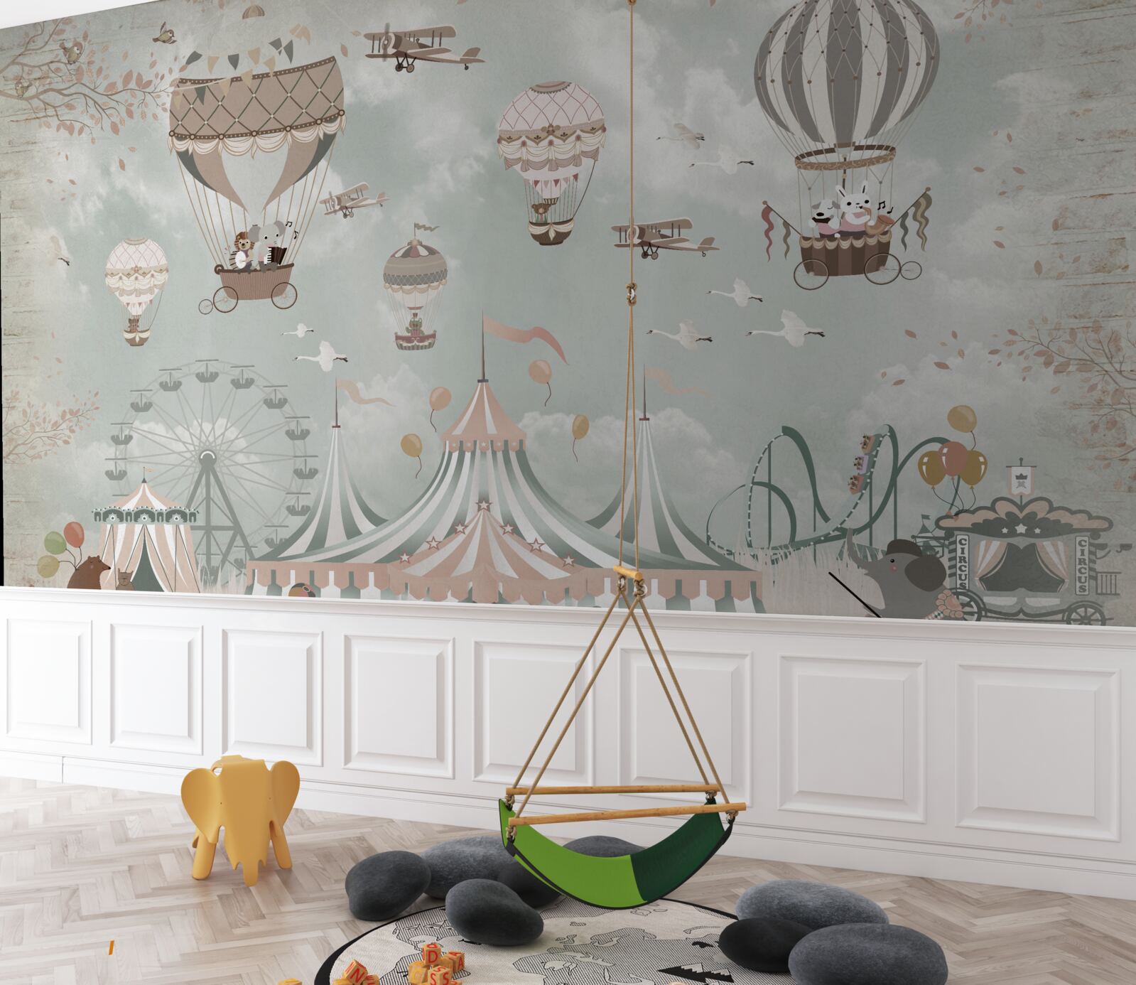 Fototapeta balóny naplnené vzduchom v zábavnom parku