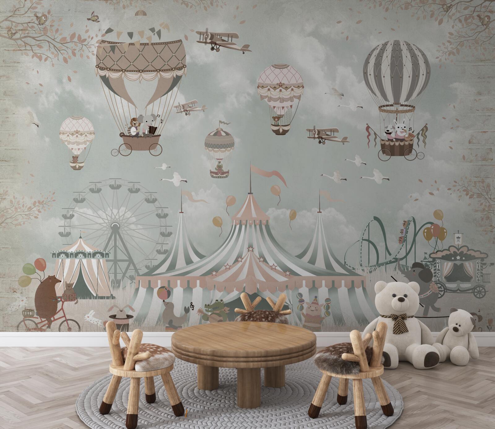 Fototapeta balóny naplnené vzduchom v zábavnom parku