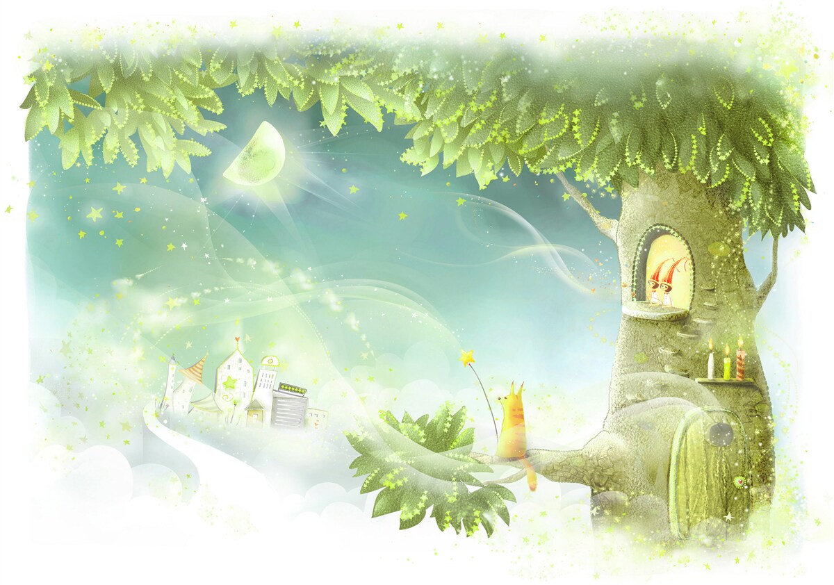 Fototapeta magická noc v rozprávkovom lese