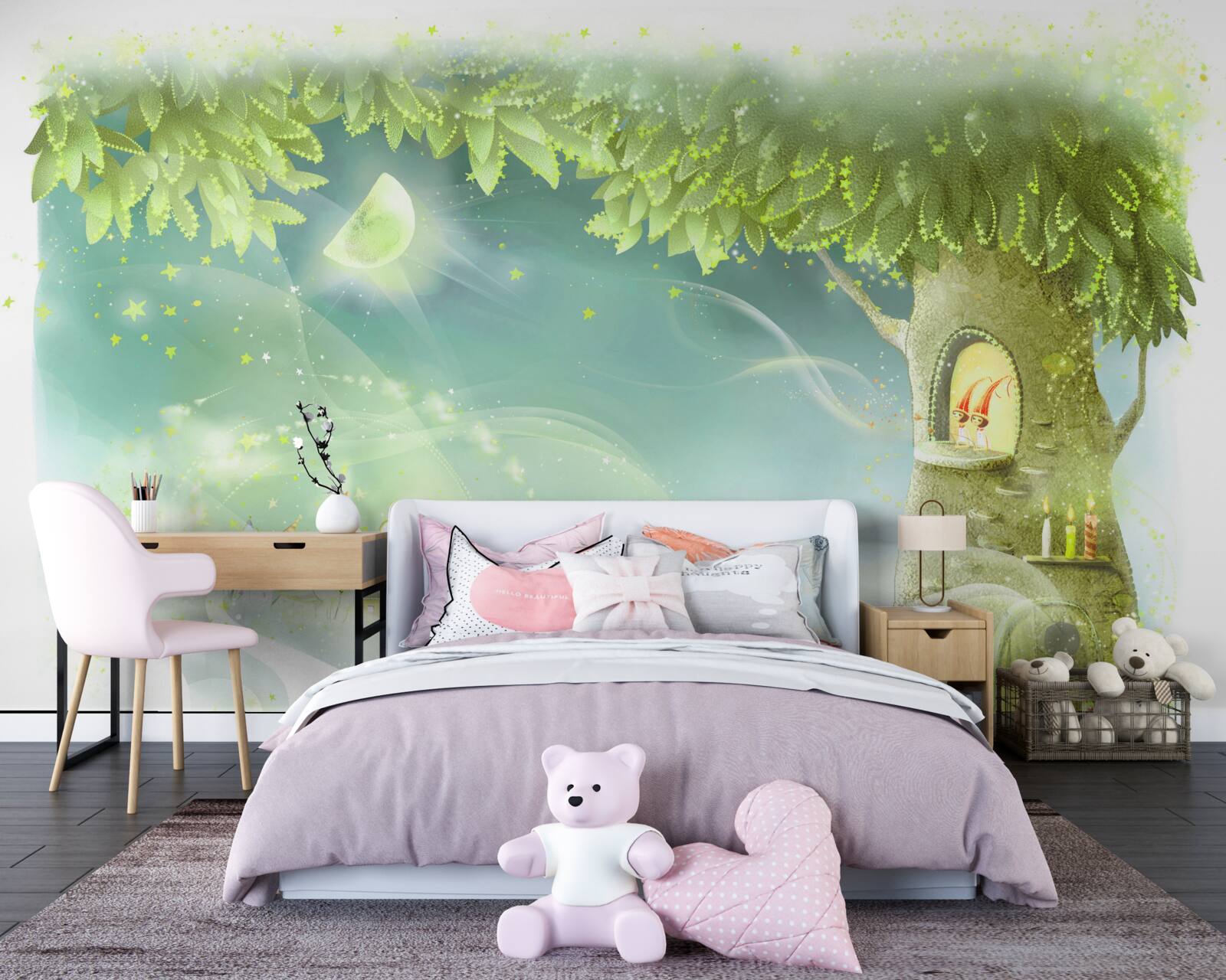 Fototapeta magická noc v rozprávkovom lese