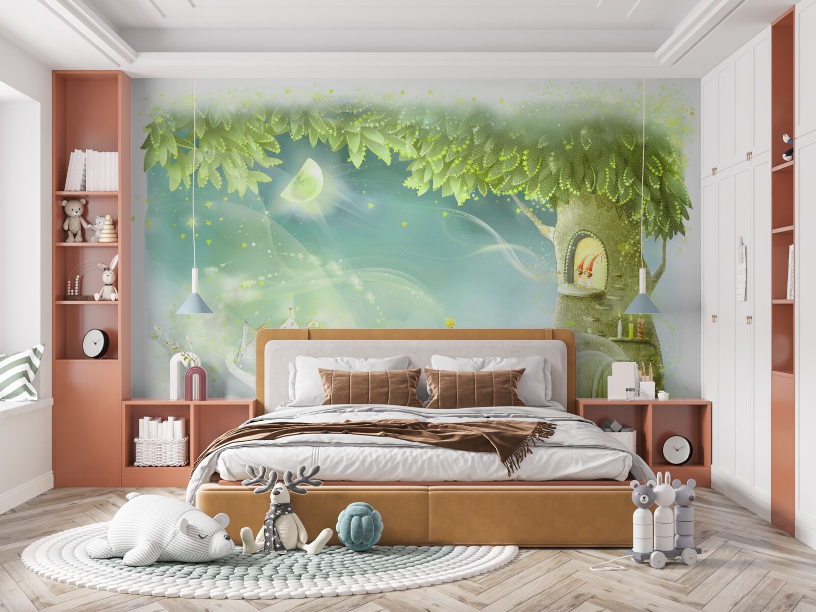 Fototapeta magická noc v rozprávkovom lese