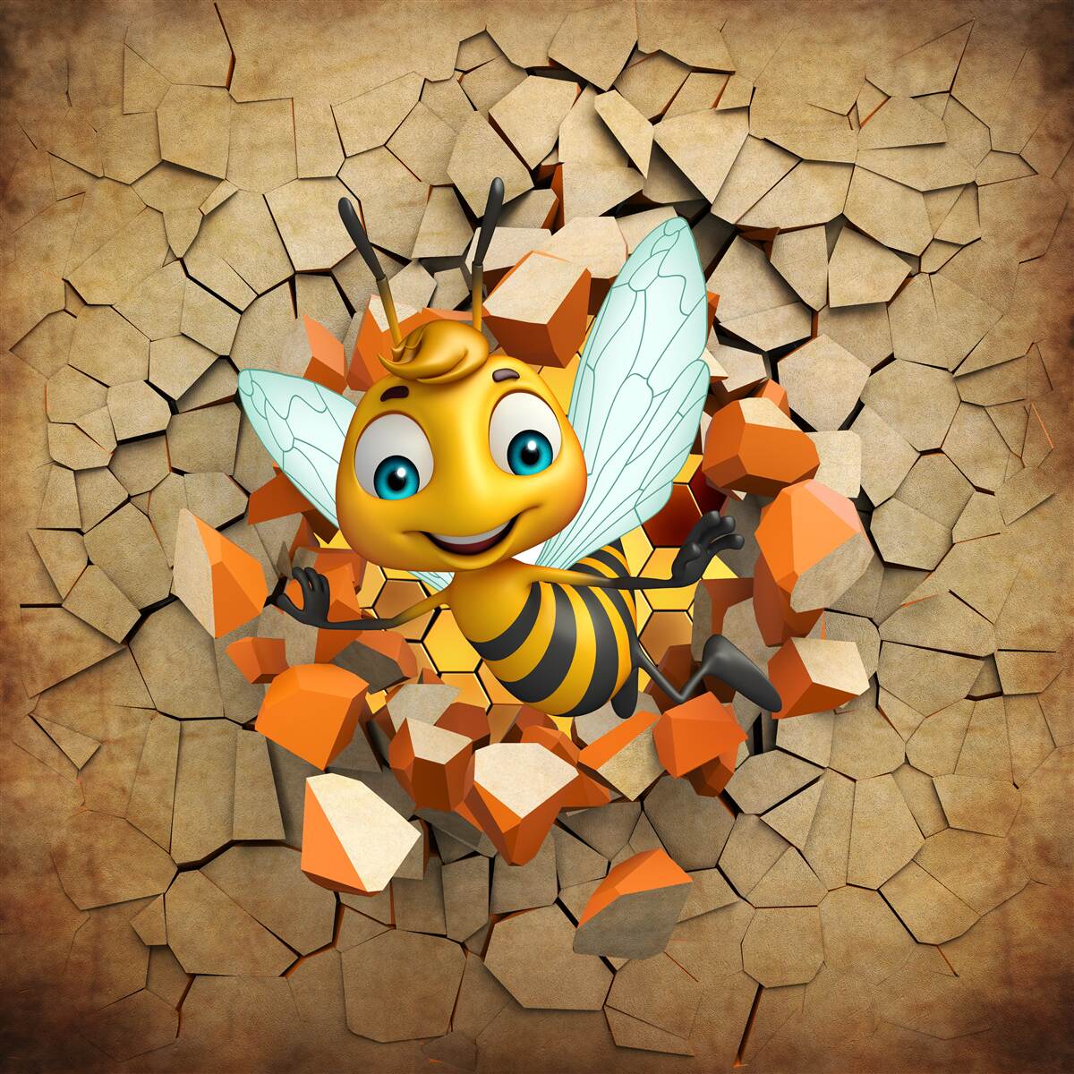 Fototapeta roztomilá včielka s úsmevom