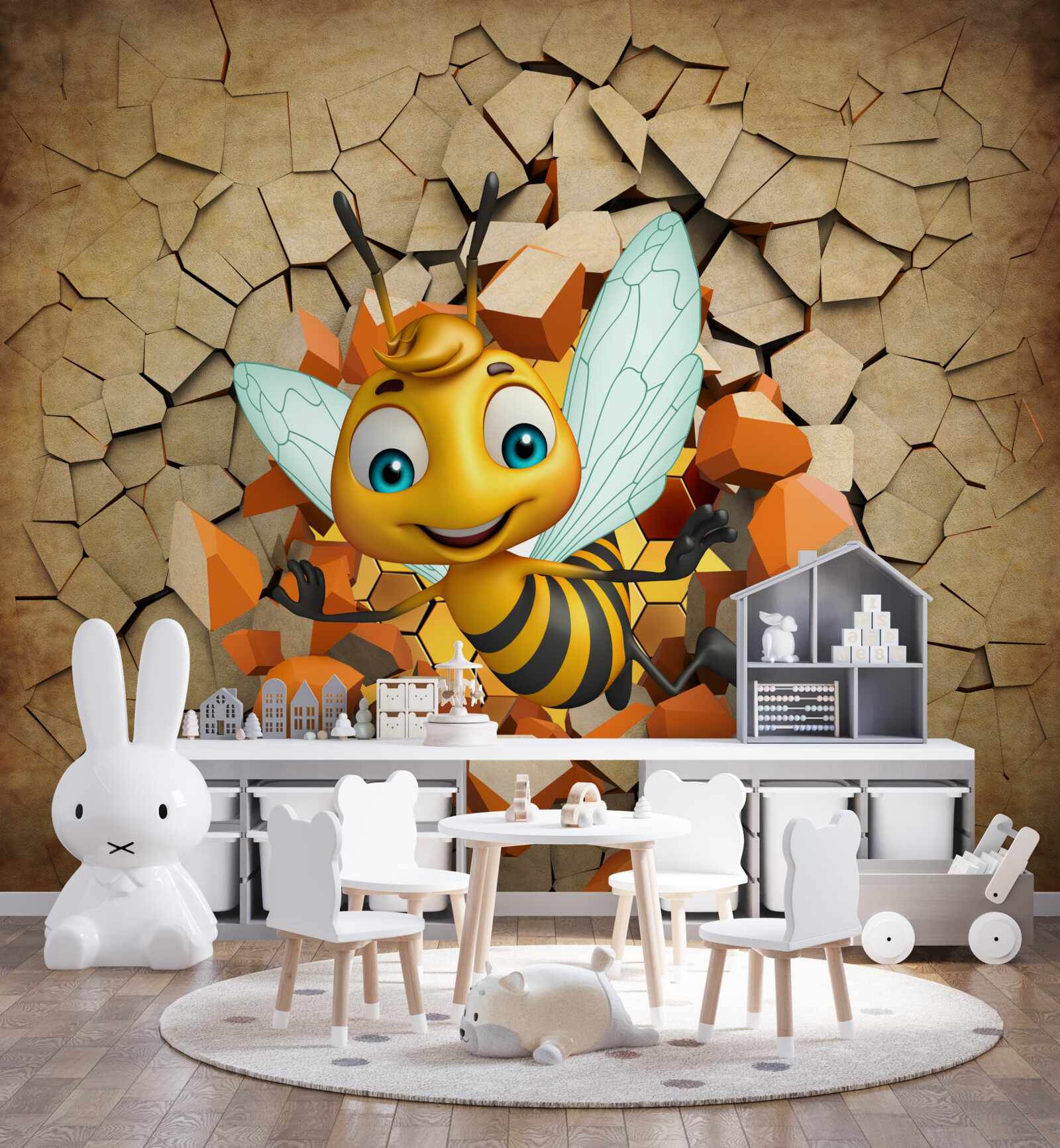 Fototapeta roztomilá včielka s úsmevom