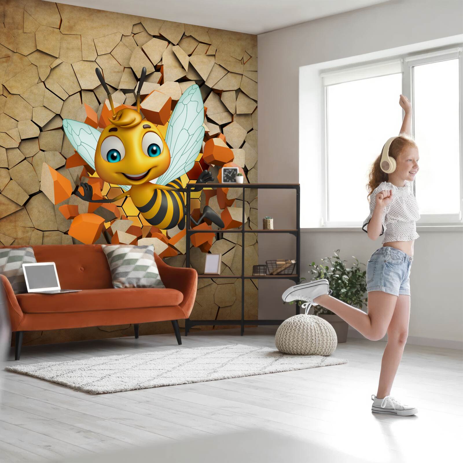 Fototapeta roztomilá včielka s úsmevom