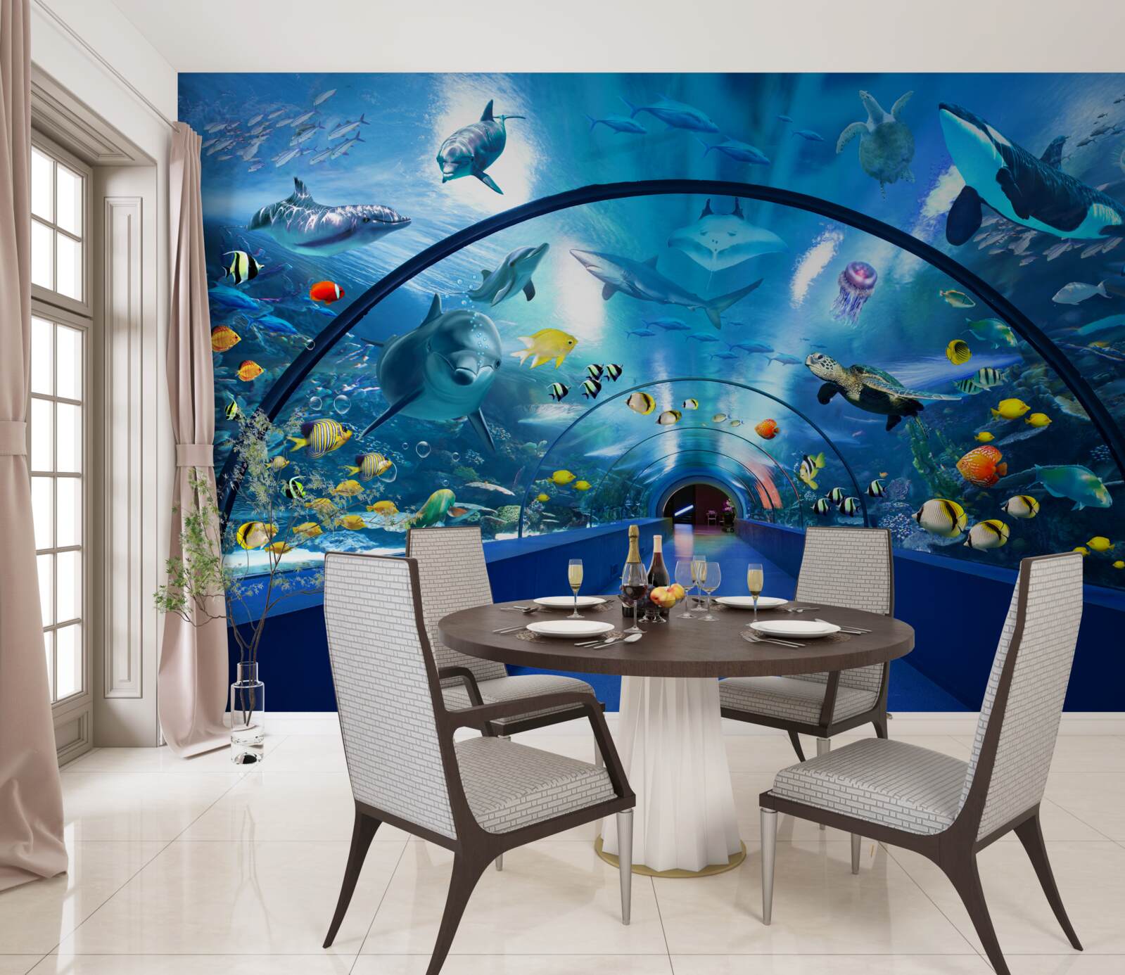 Fototapeta fascinujúci akváriový tunel