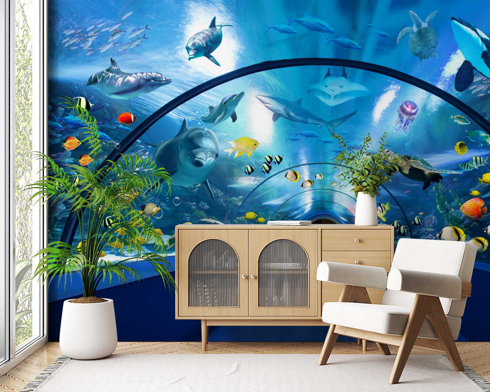 Fototapeta fascinujúci akváriový tunel