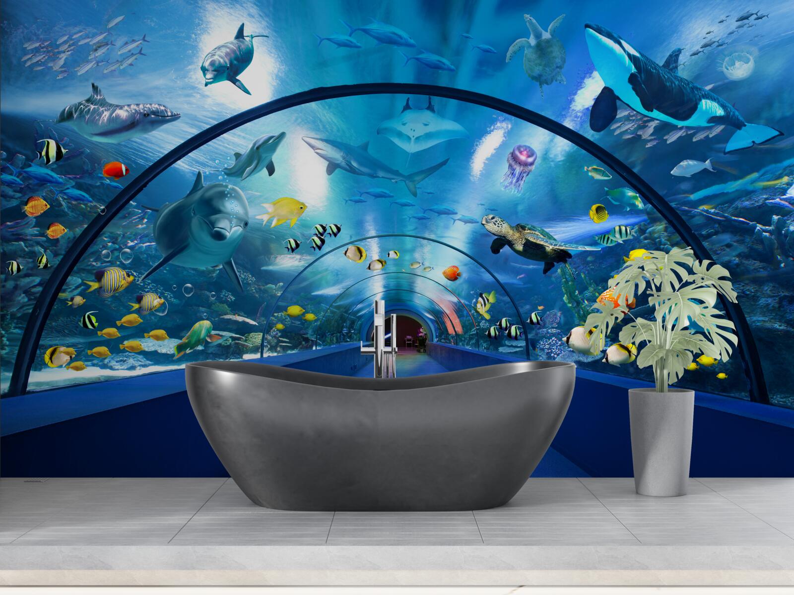 Fototapeta fascinujúci akváriový tunel