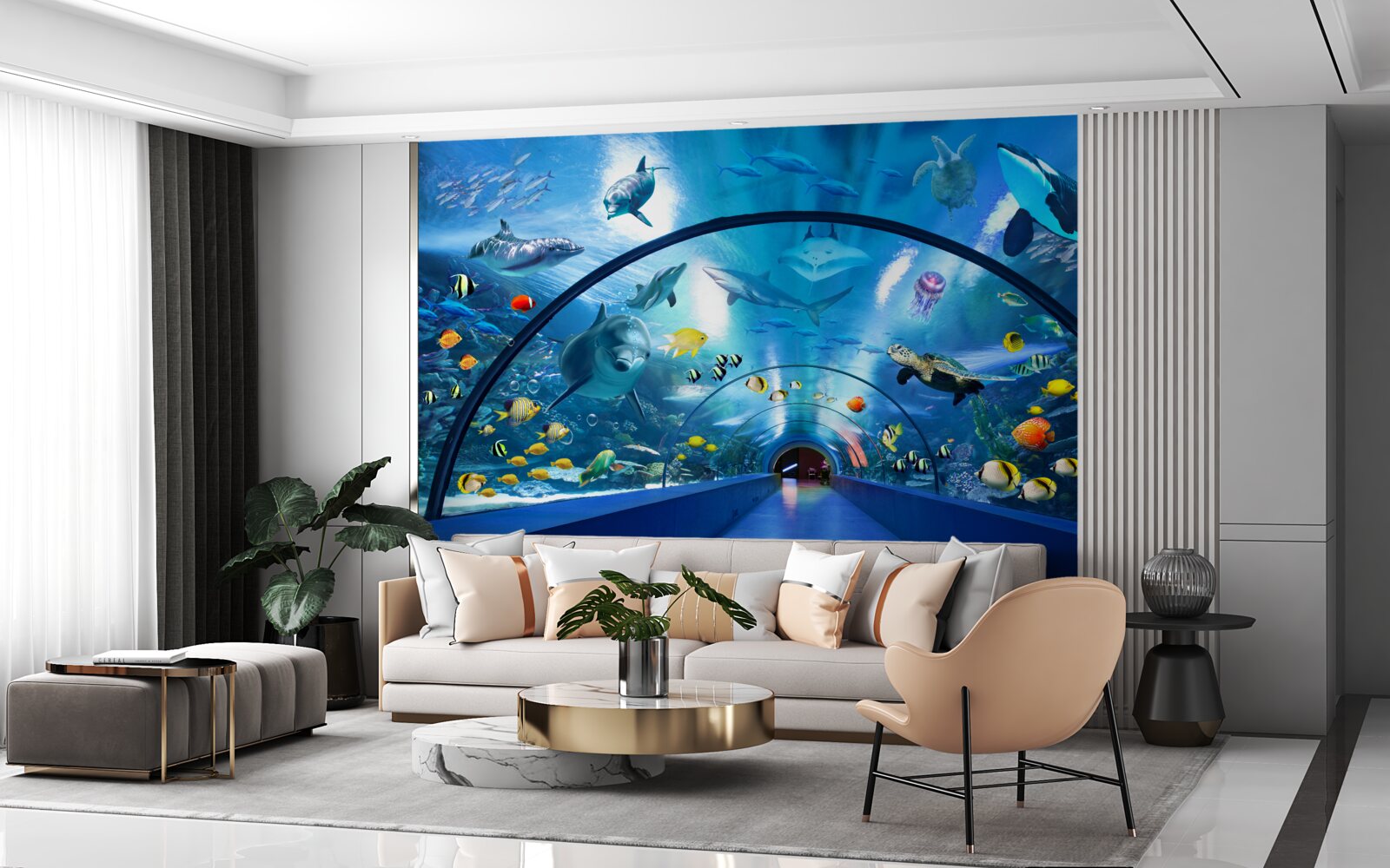Fototapeta fascinujúci akváriový tunel